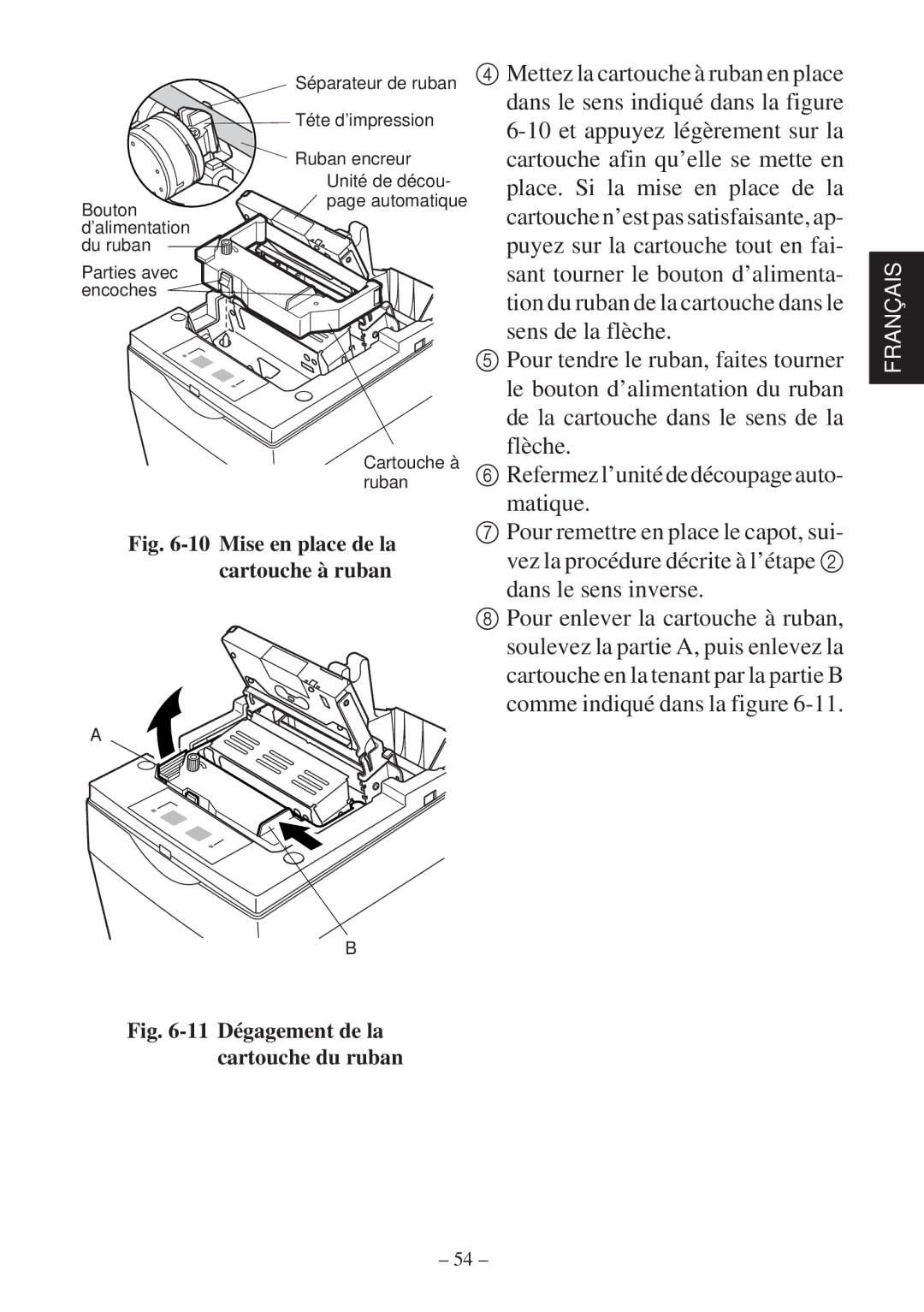 Star Micronics SP2000 user manual Mise en place de la cartouche à ruban 