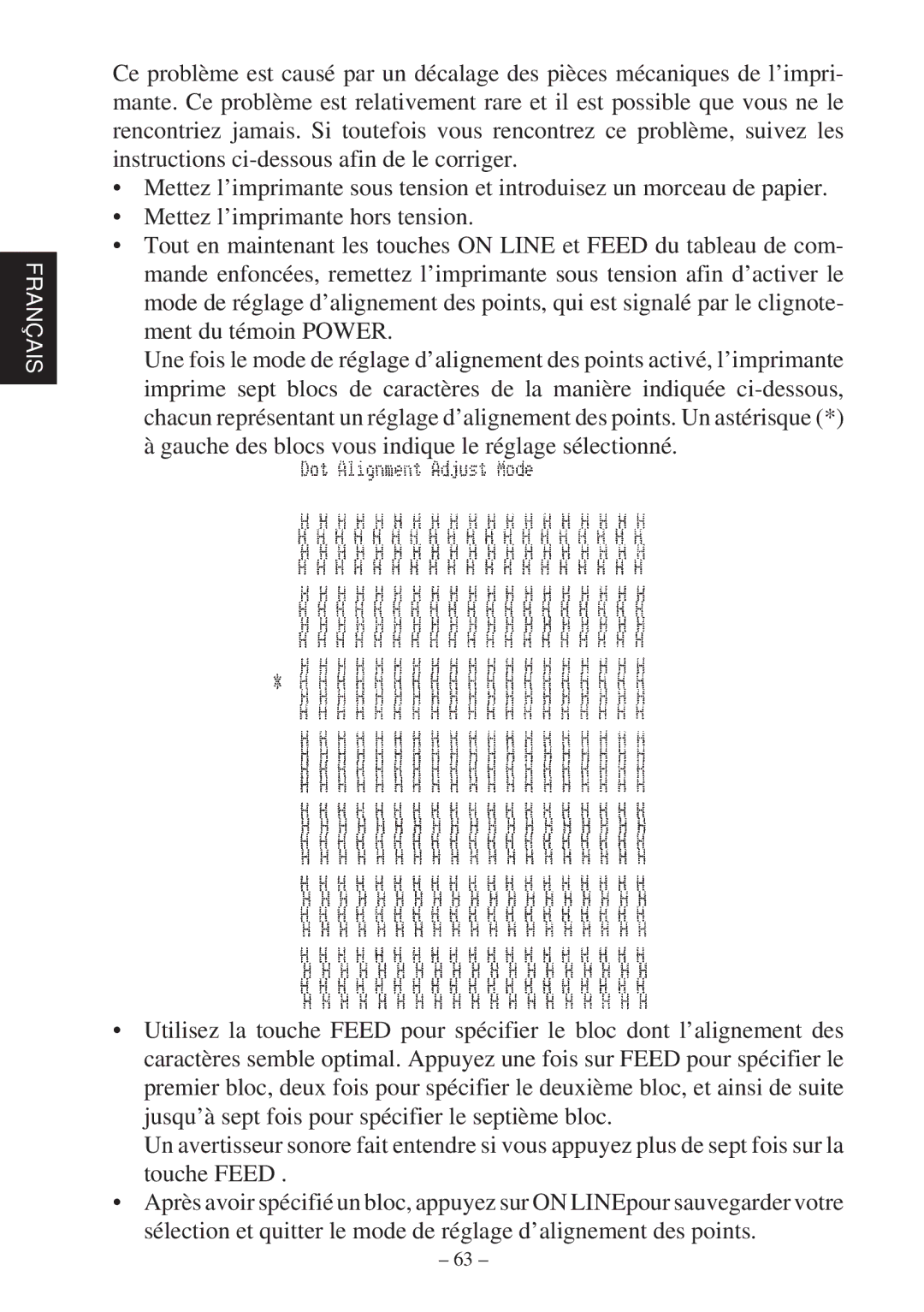 Star Micronics SP2000 user manual Français 