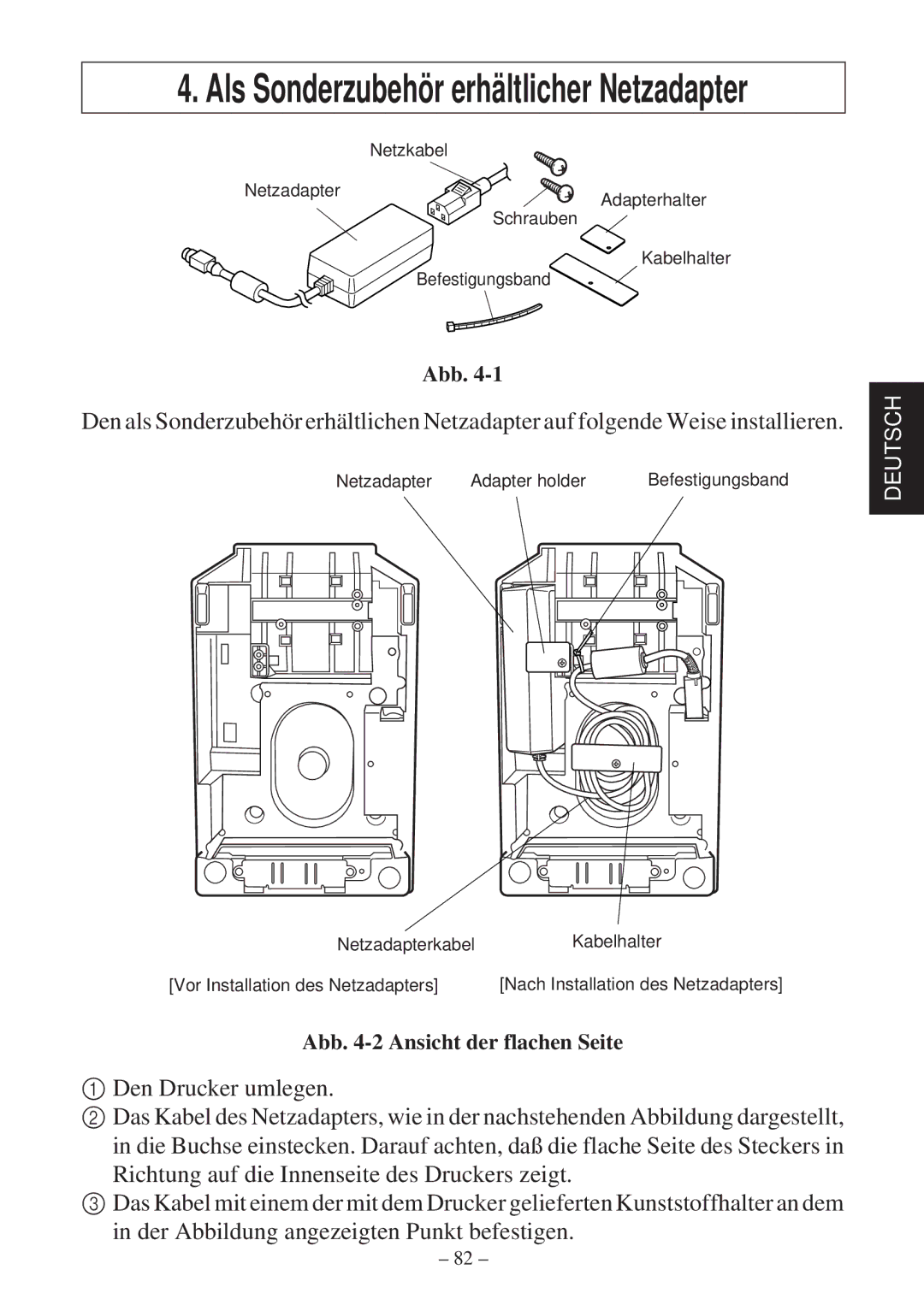 Star Micronics SP2000 user manual Als Sonderzubehör erhältlicher Netzadapter 