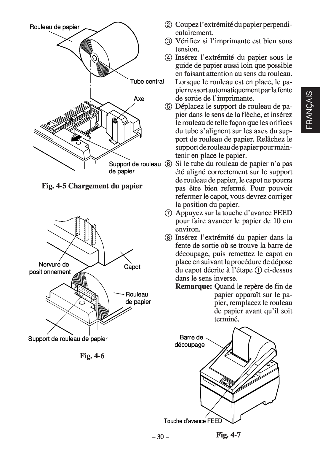 Star Micronics SP200F user manual 5 Chargement du papier, Français 