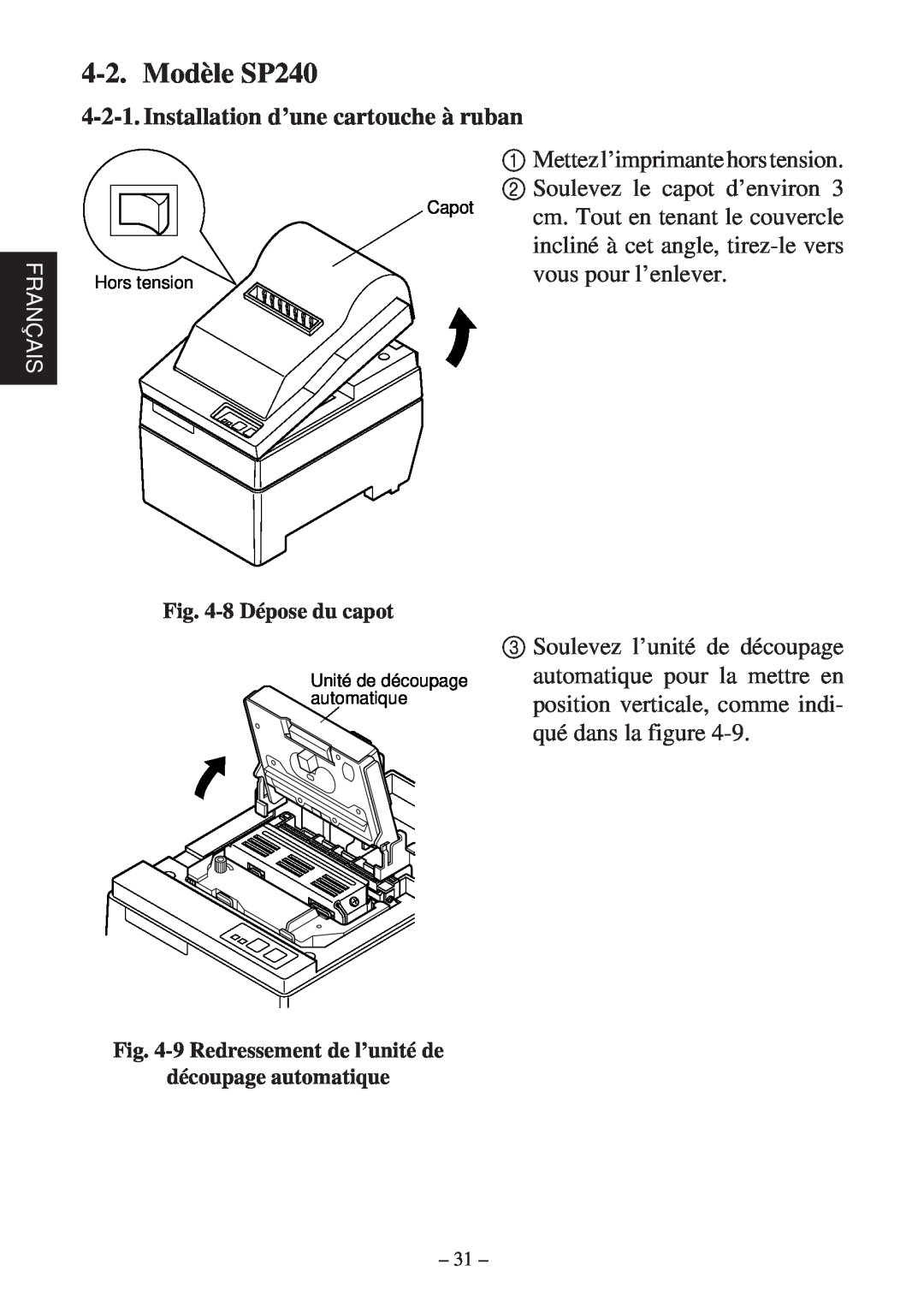 Star Micronics SP200F user manual Modèle SP240, Installation d’une cartouche à ruban 