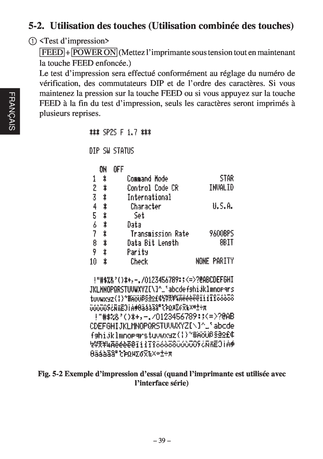 Star Micronics SP200F user manual Utilisation des touches Utilisation combinée des touches 