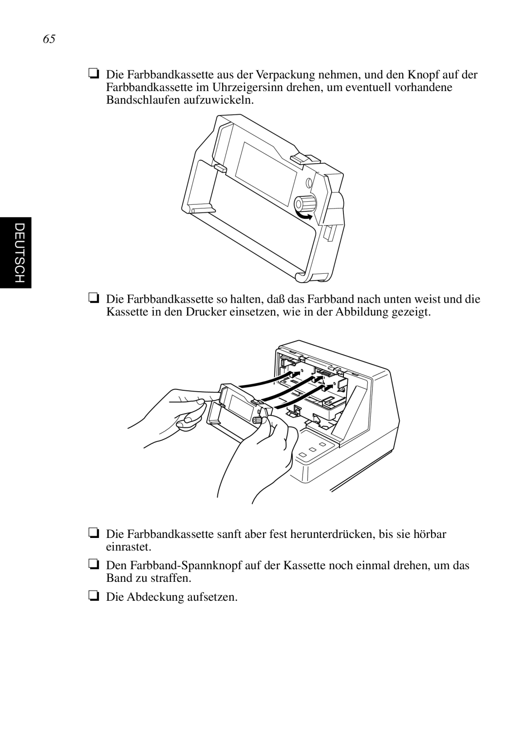 Star Micronics SP298 user manual Deutsch, Die Abdeckung aufsetzen 