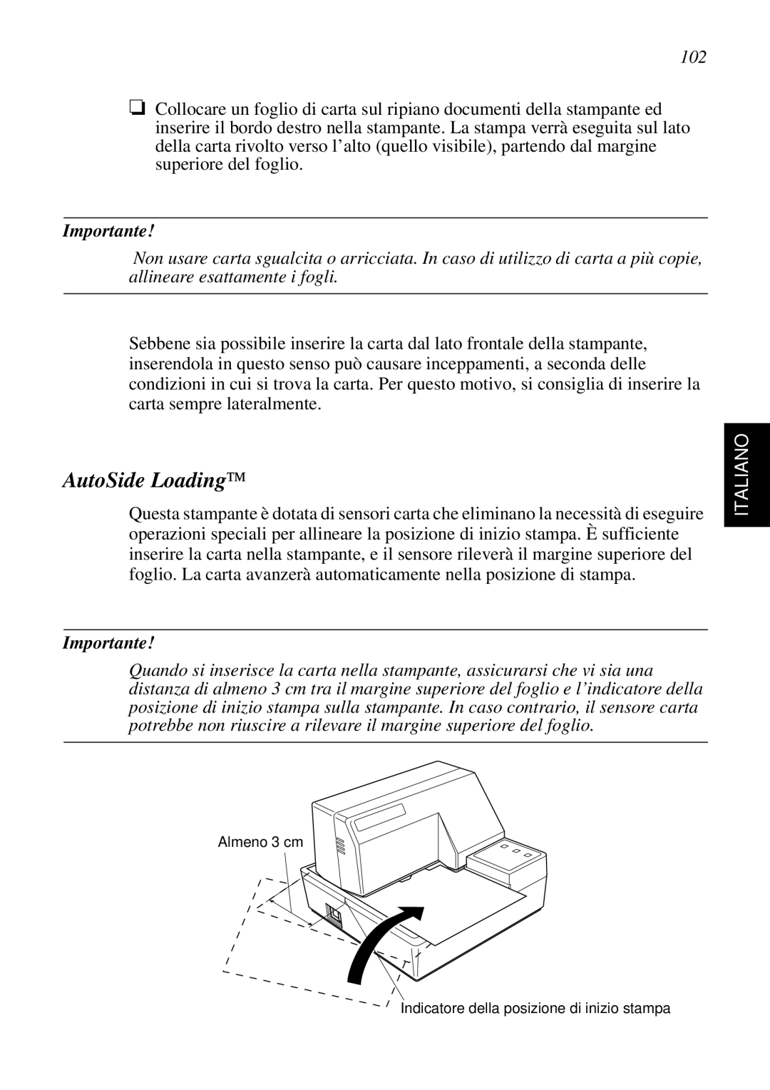 Star Micronics SP298 user manual AutoSide Loading, 102 