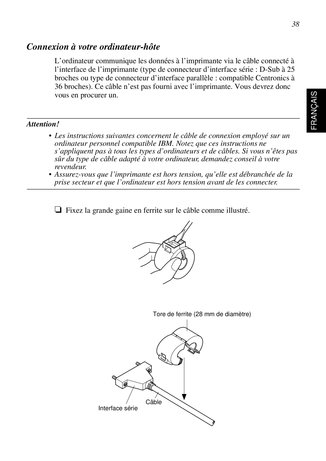 Star Micronics SP298 user manual Connexion à votre ordinateur-hôte 