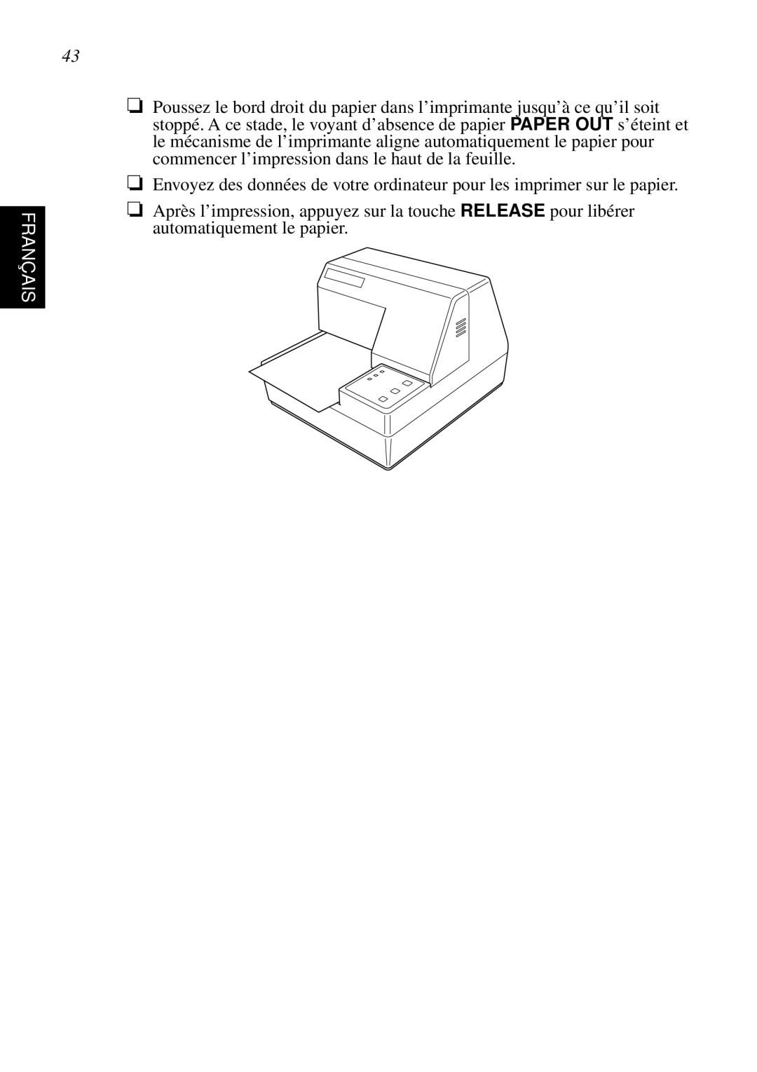 Star Micronics SP298 user manual Français 