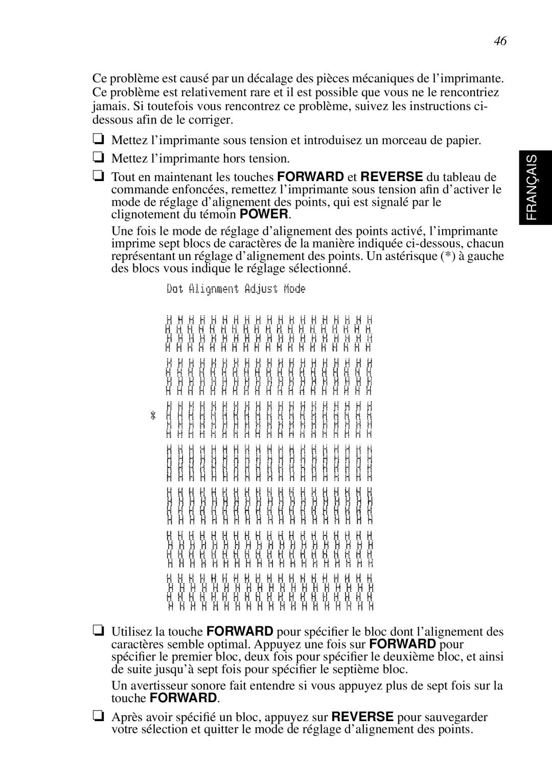 Star Micronics SP298 user manual Français 