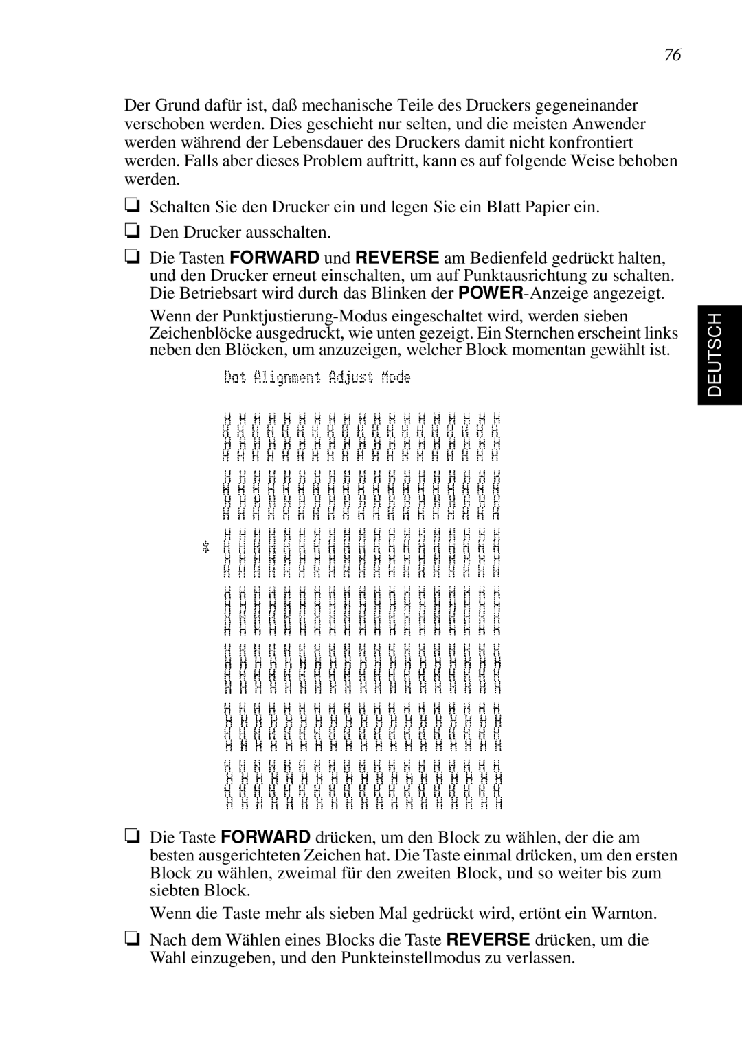 Star Micronics SP298 user manual Deutsch 