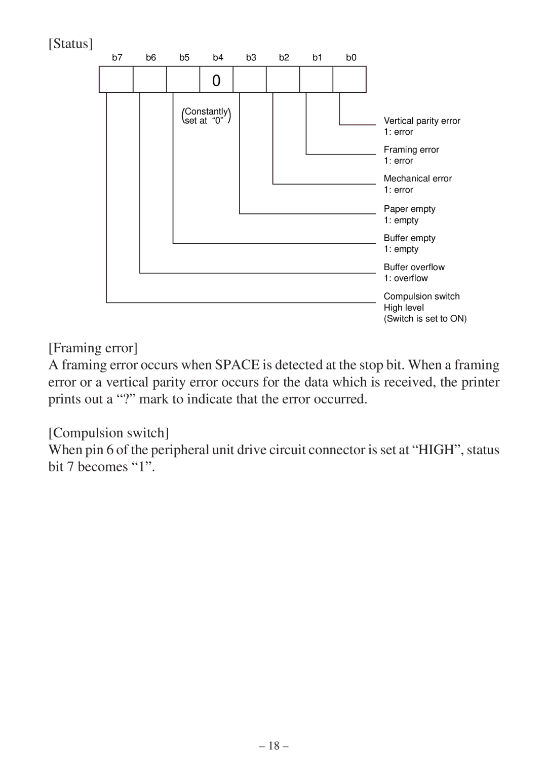 Star Micronics SP300 Series manual Status 