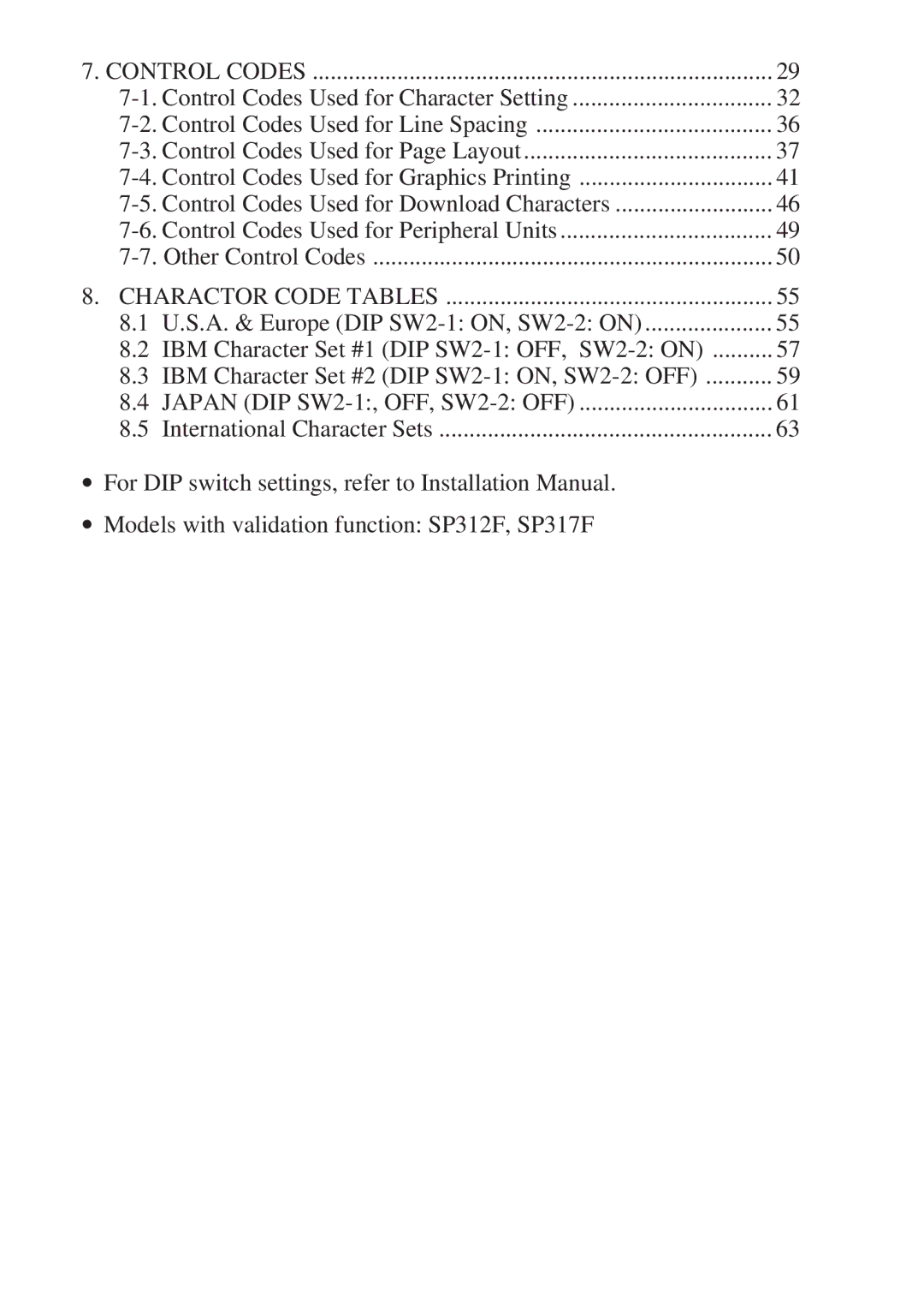 Star Micronics SP300 Series manual IBM Character Set #1 DIP SW2-1 OFF, SW2-2 on 