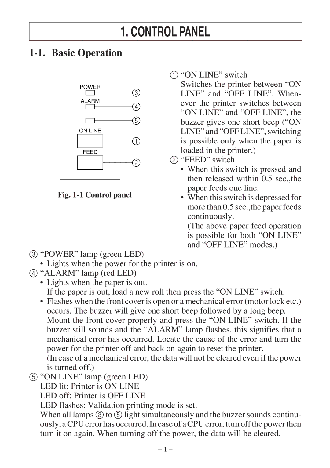 Star Micronics SP300 Series manual Basic Operation, LED flashes Validation printing mode is set 