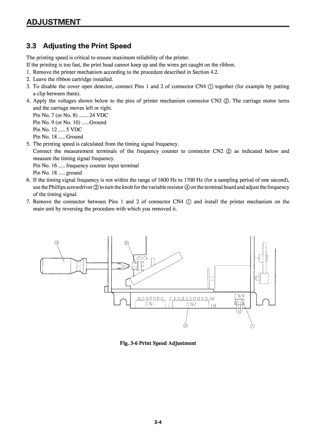 Star Micronics SP320S technical manual Adjusting the Print Speed, 6 Print Speed Adjustment 