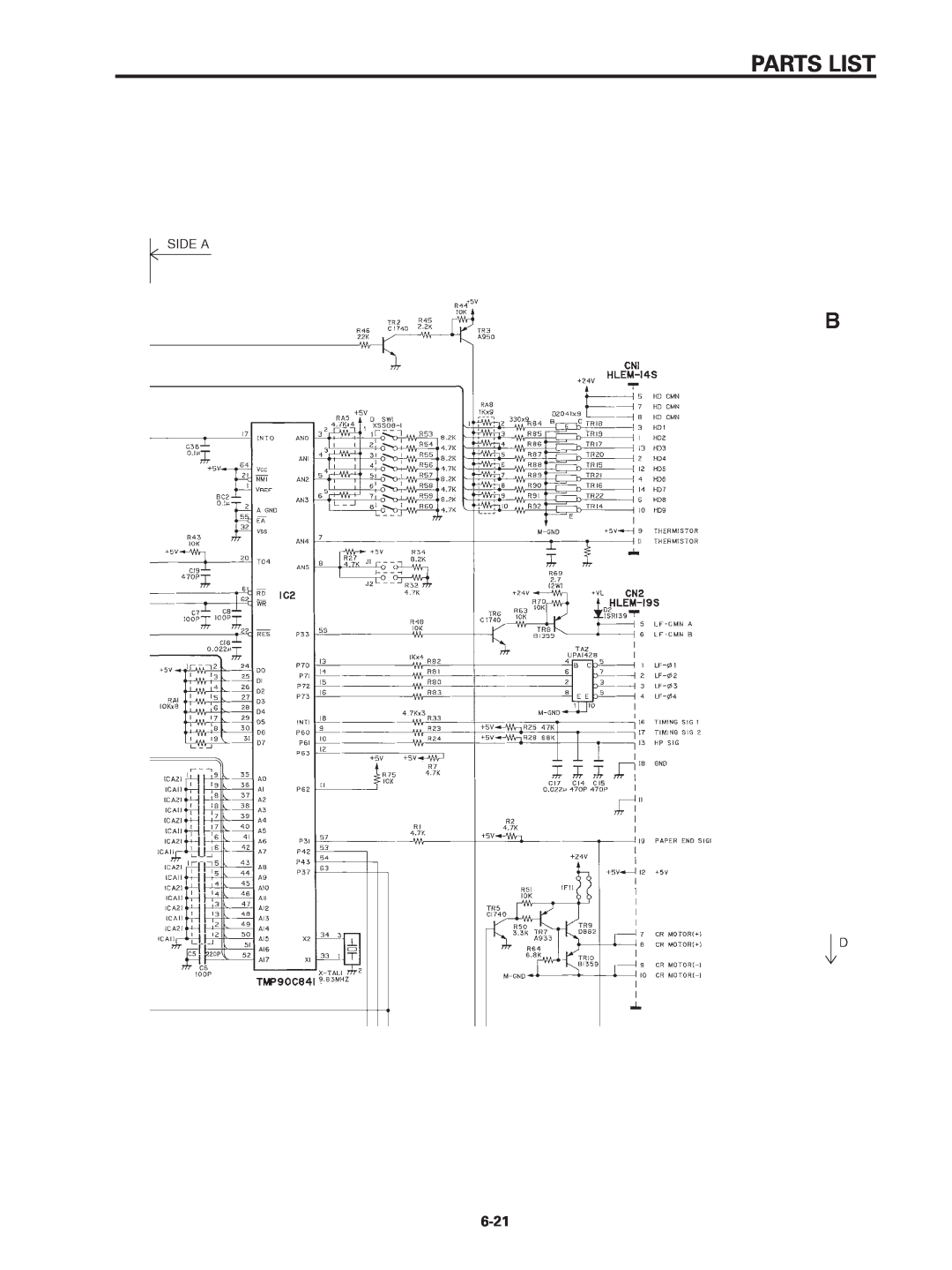 Star Micronics SP320S technical manual Parts List 