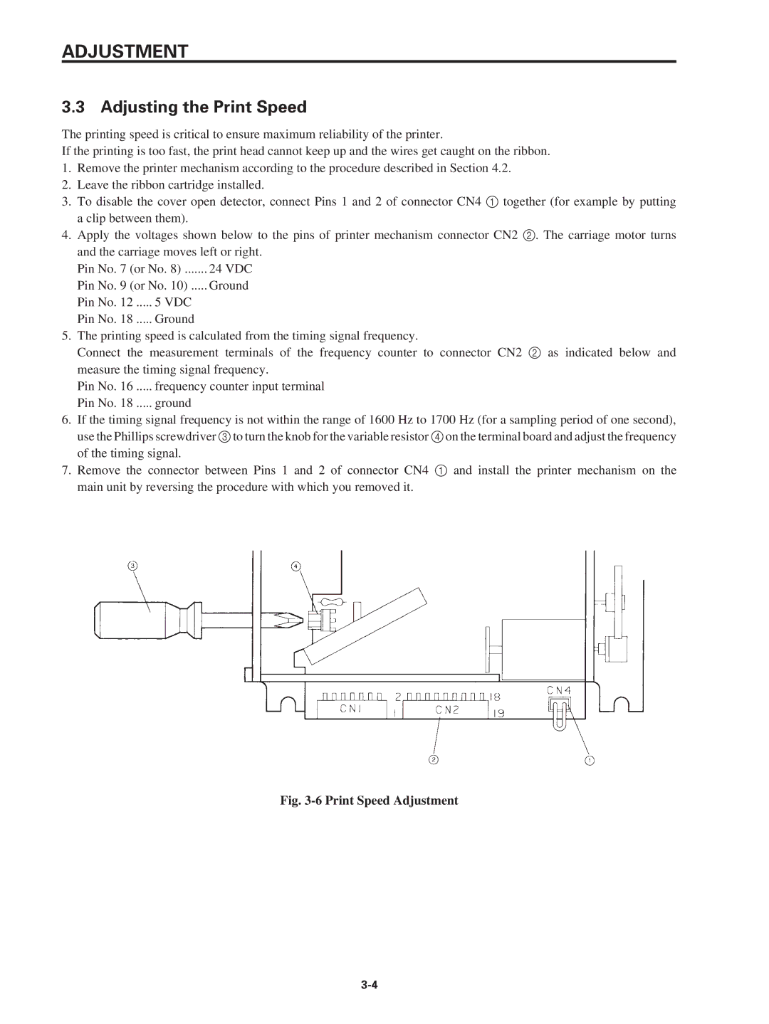 Star Micronics SP320S technical manual Adjustment 