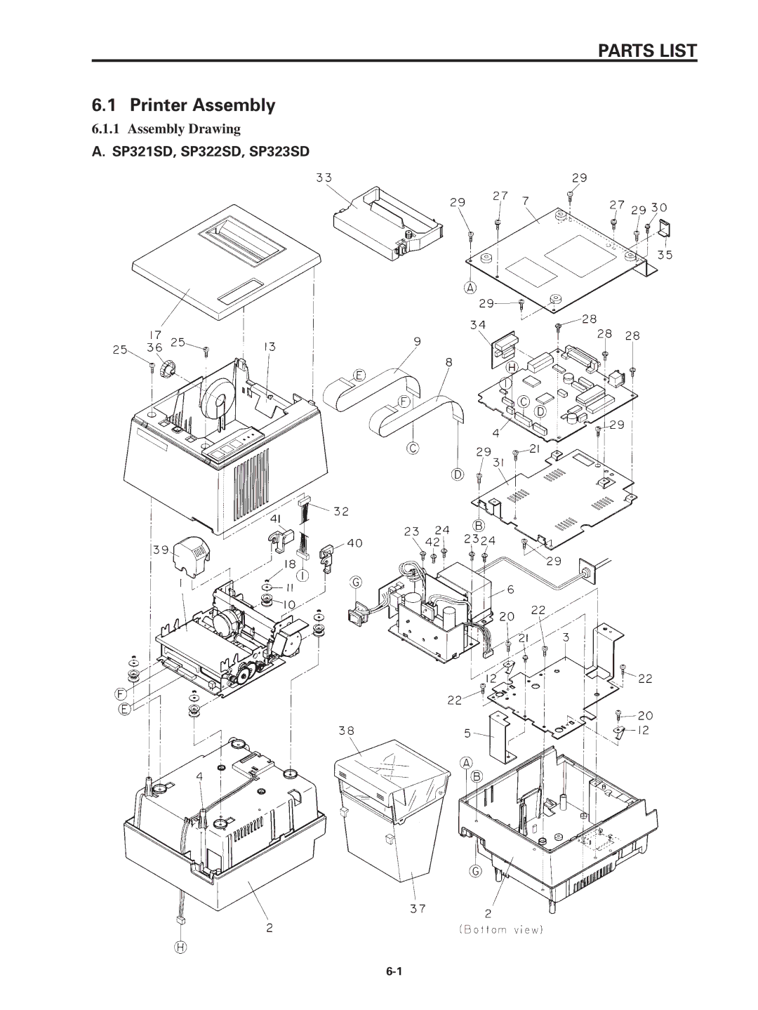 Star Micronics SP320S technical manual Printer Assembly 