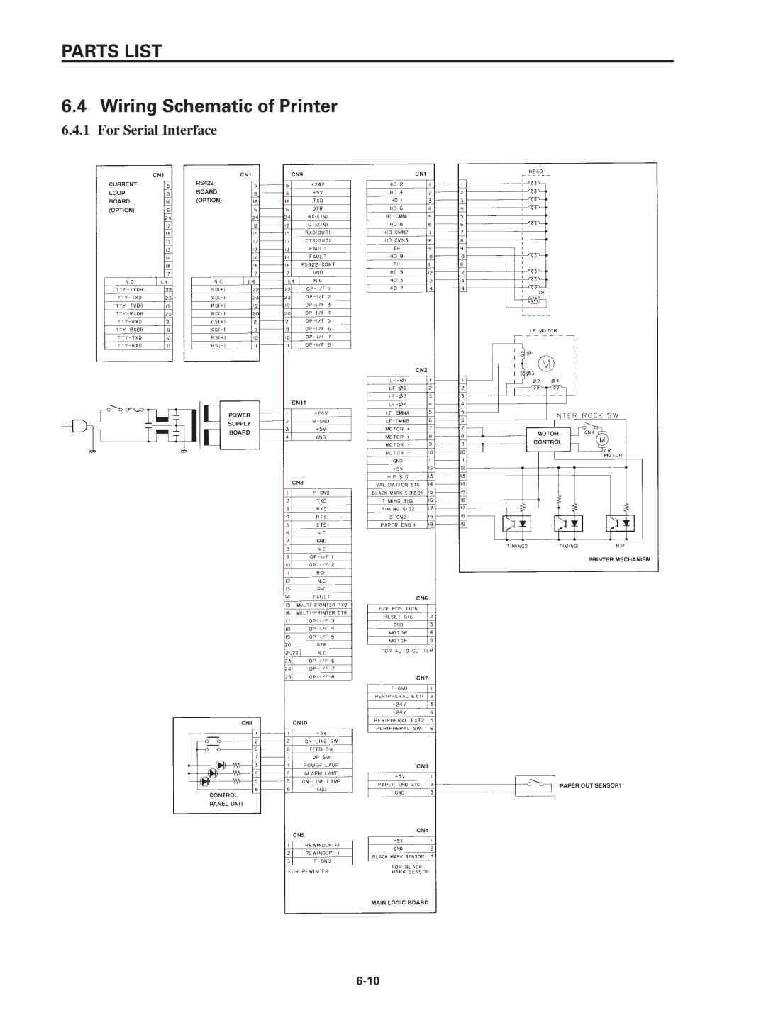 Star Micronics SP320S technical manual Wiring Schematic of Printer 