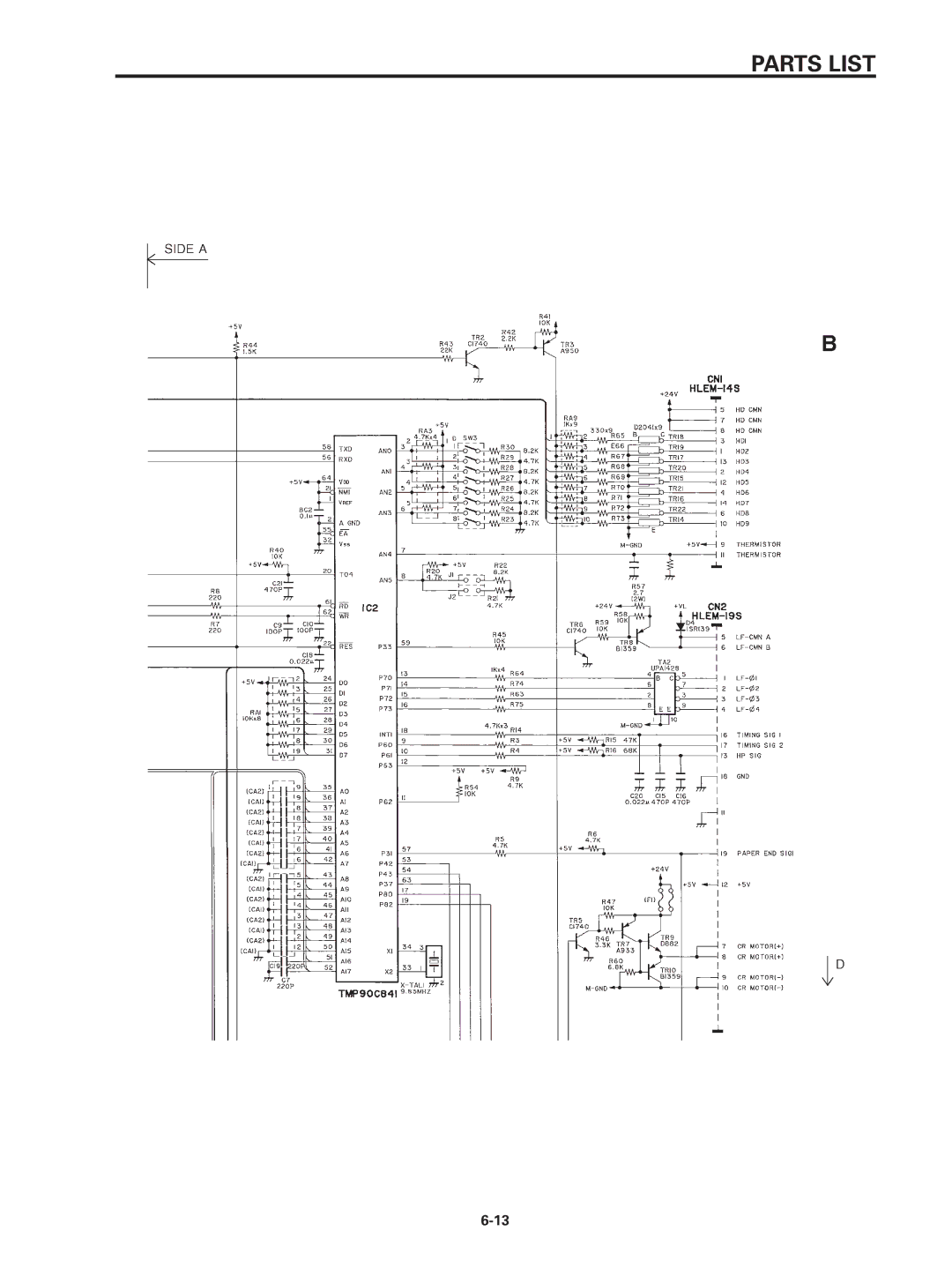 Star Micronics SP320S technical manual Parts List 