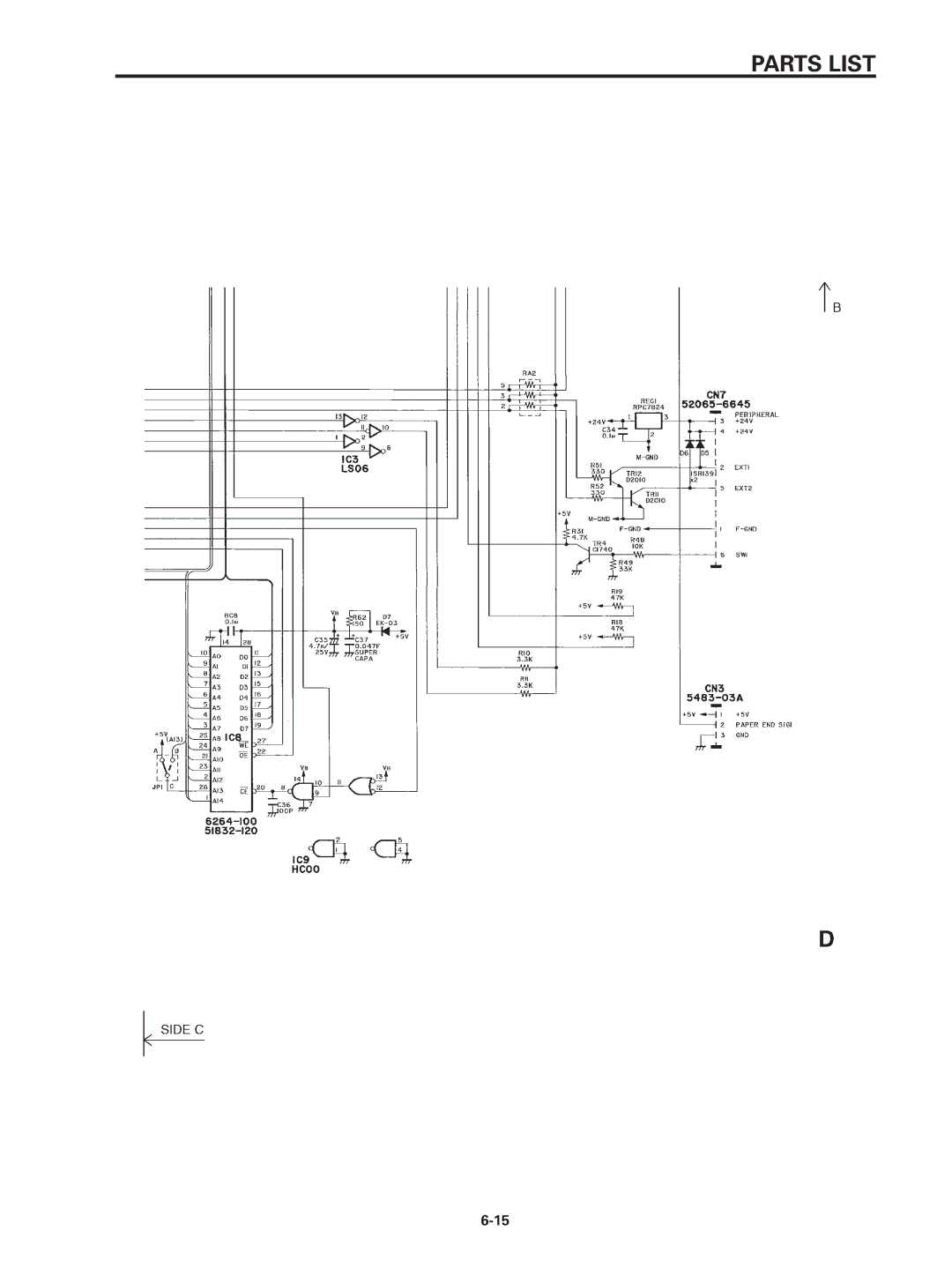 Star Micronics SP320S technical manual Parts List 