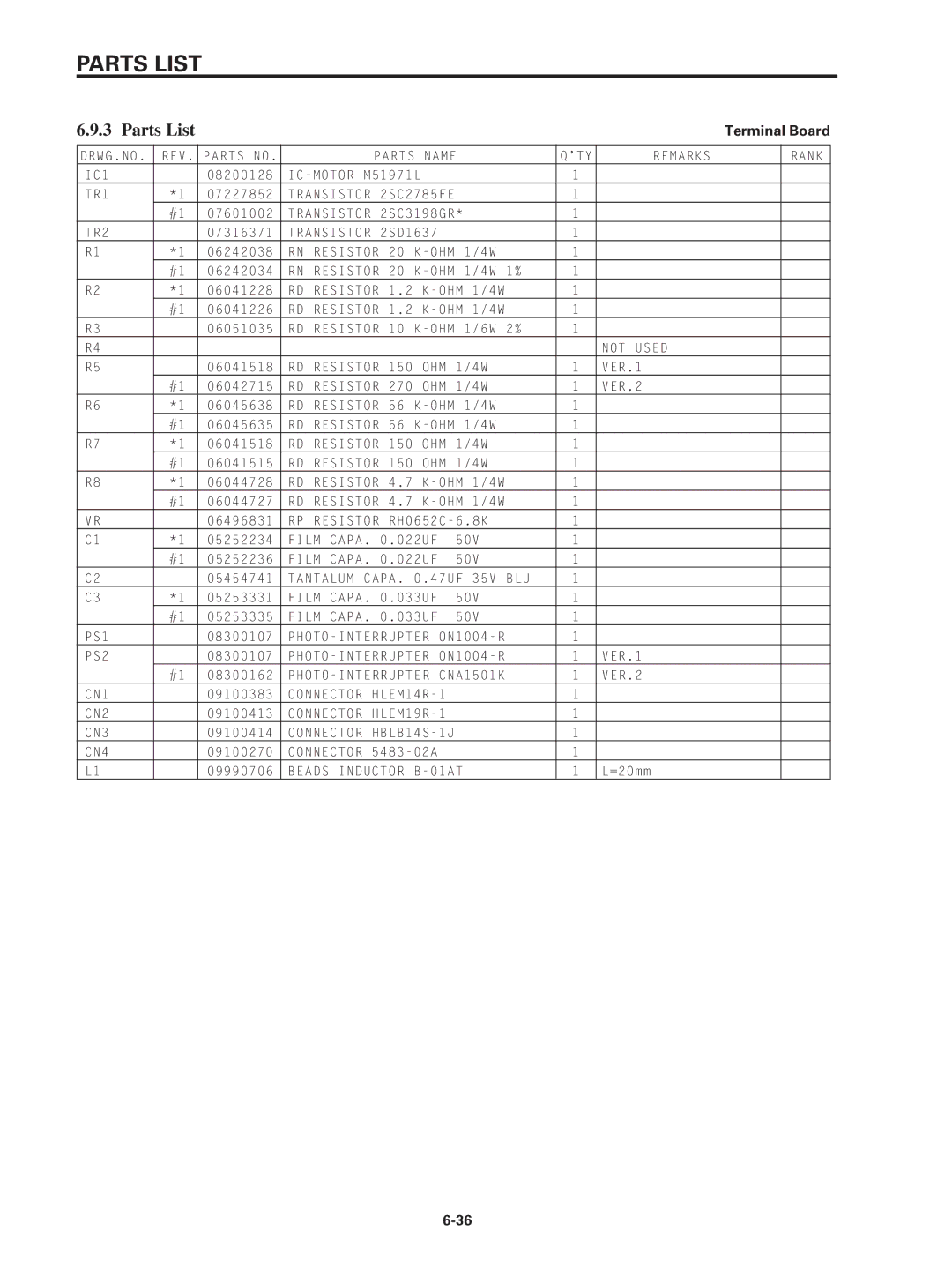 Star Micronics SP320S technical manual Drwg.No Rev 