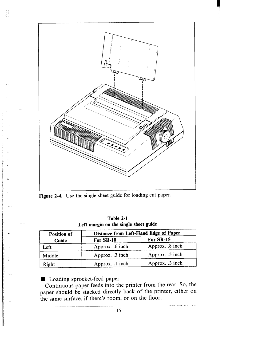 Star Micronics SR-10/I5 Left margin on the single sheet guide, Position of, Distance, from Left-Hand, Edge of, Paper 