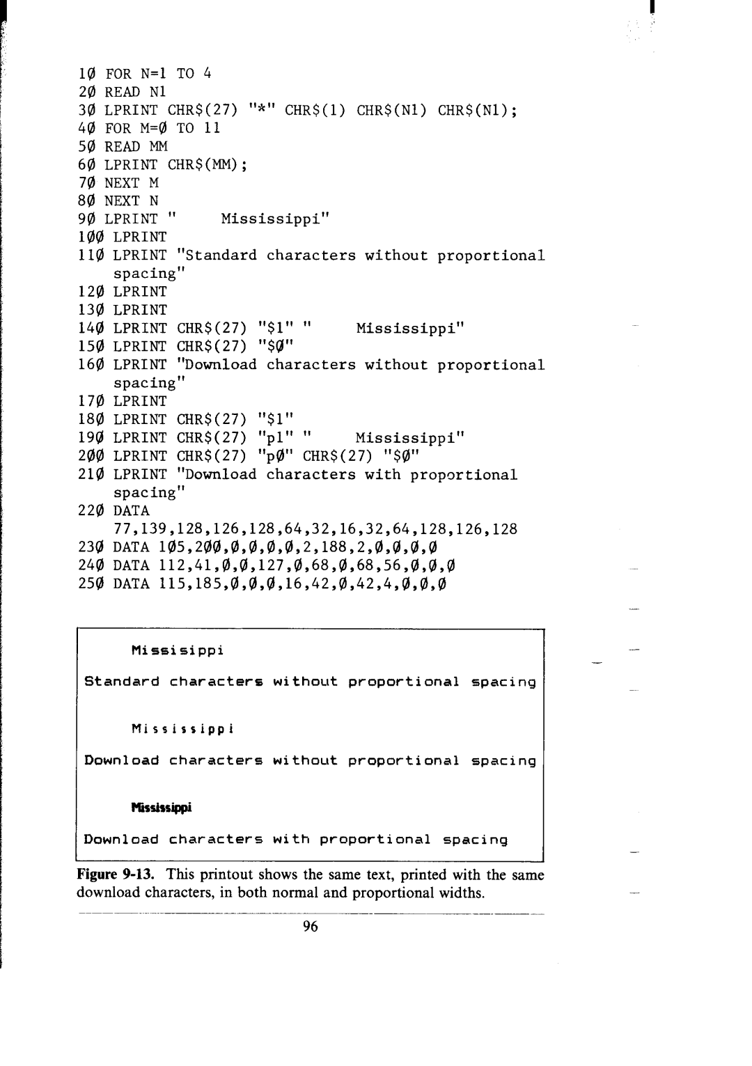 Star Micronics SR-10/I5 user manual 1241LPRINT 139LPRINT 