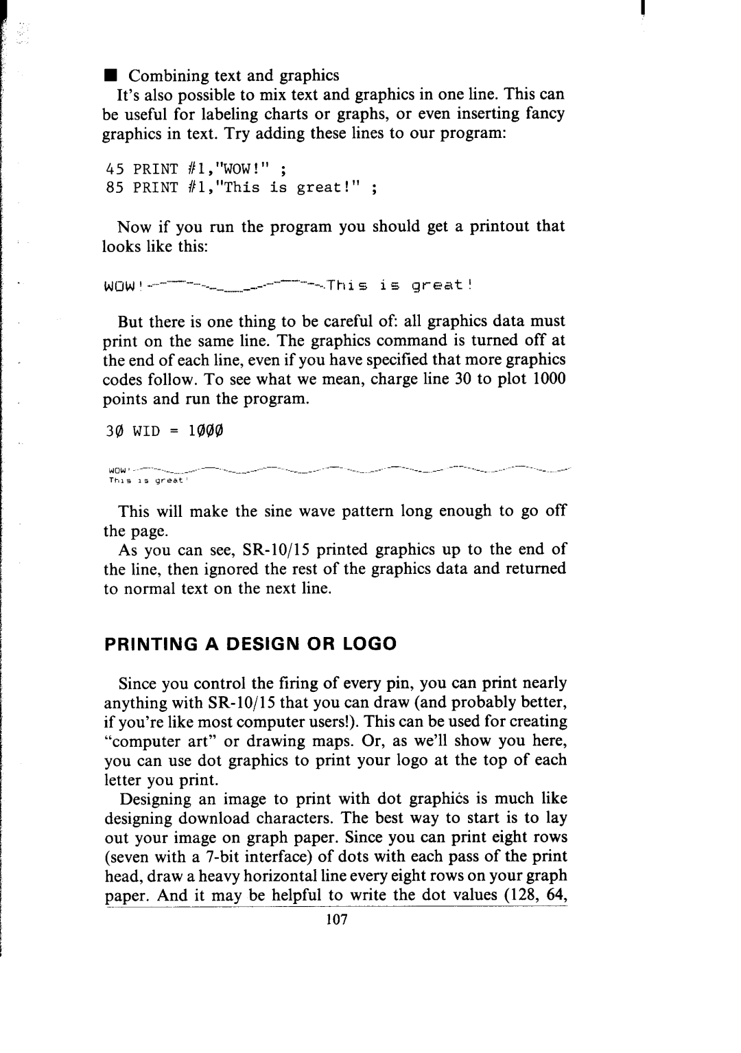 Star Micronics SR-10/I5 user manual Print #l,WOW Print #l,This is great 