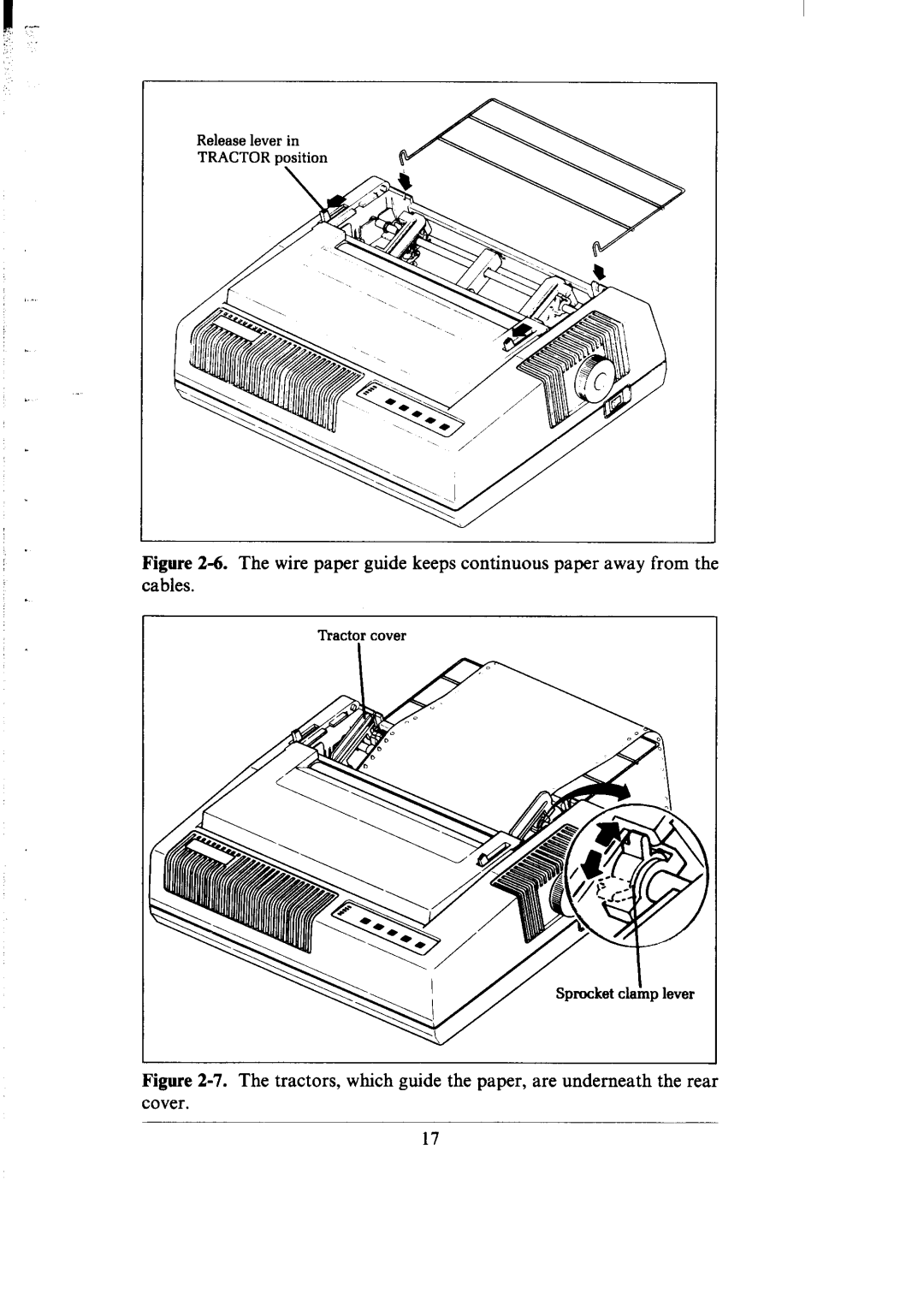 Star Micronics SR-10/I5 user manual Wire paper guide keeps continuous paper away from the cables 