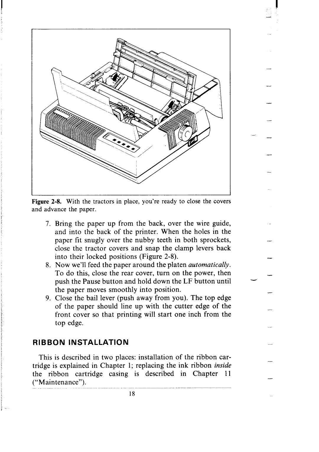 Star Micronics SR-10/I5 user manual Ribbon Installation 