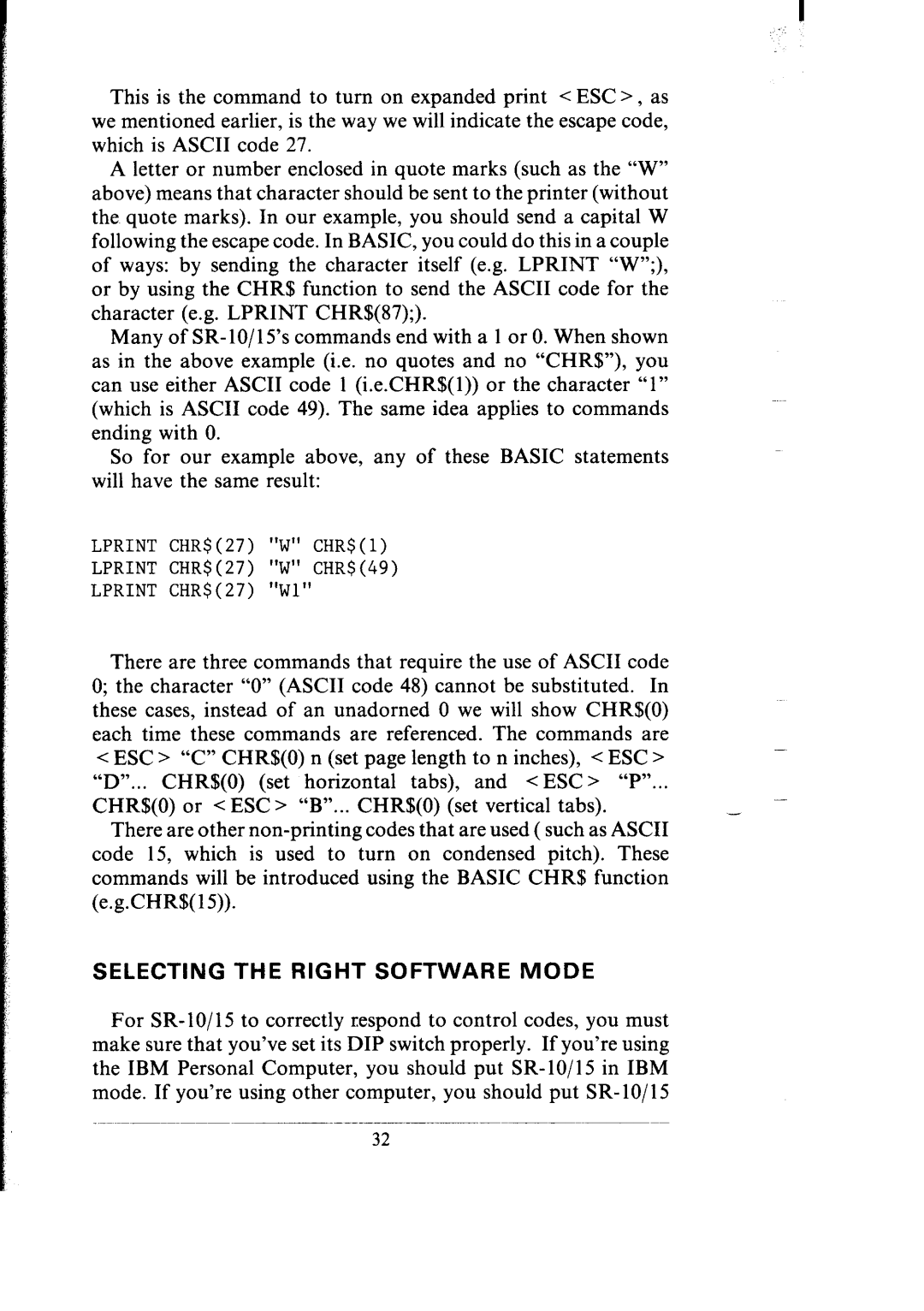 Star Micronics SR-10/I5 user manual Selecting the Right Software Mode 