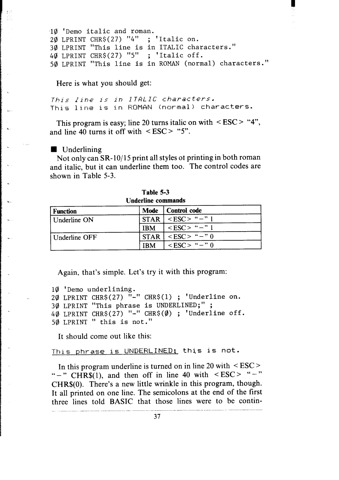 Star Micronics SR-10/I5 user manual It should come out like this 