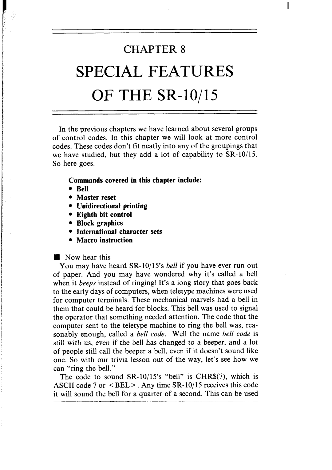 Star Micronics SR-10/I5 user manual Special Features 