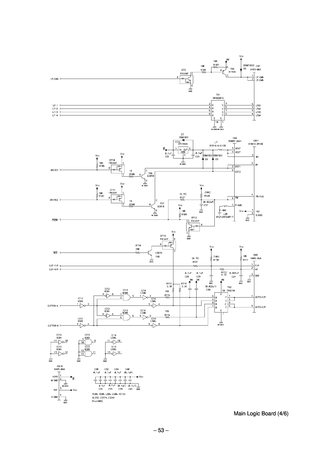 Star Micronics TSP200 technical manual Main Logic Board 4/6 