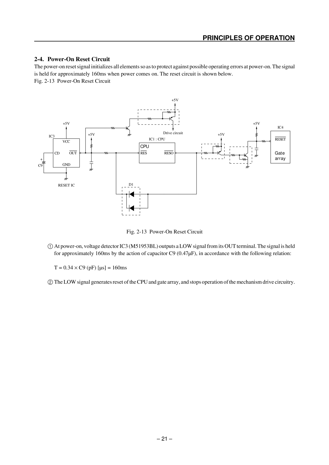 Star Micronics TSP200 technical manual Power-On Reset Circuit 