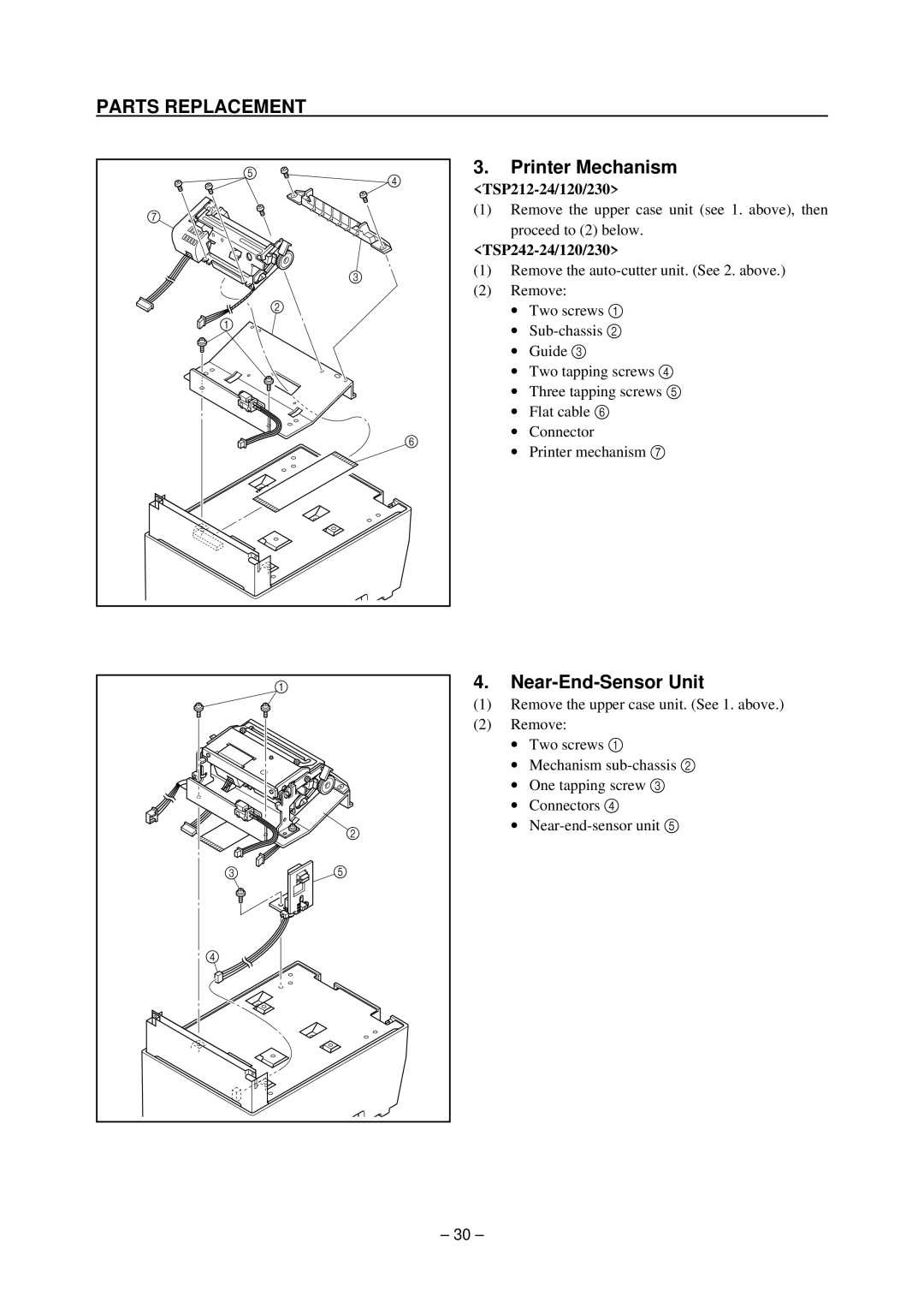 Star Micronics TSP200 technical manual Near-End-Sensor Unit, TSP242-24/120/230 