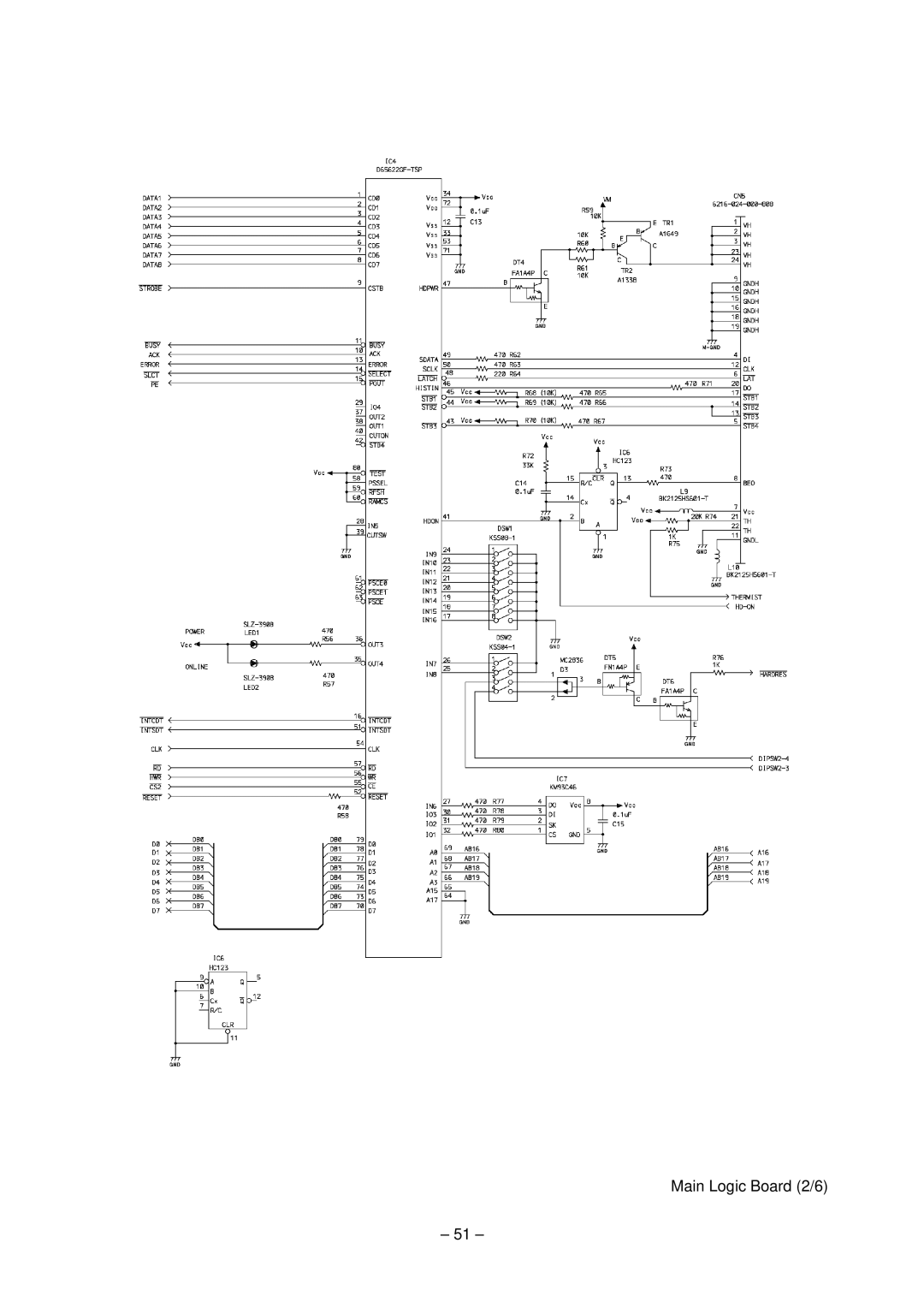 Star Micronics TSP200 technical manual Main Logic Board 2/6 