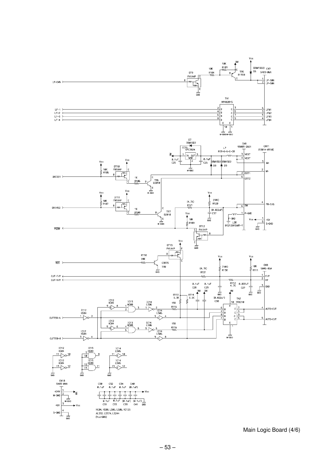 Star Micronics TSP200 technical manual Main Logic Board 4/6 