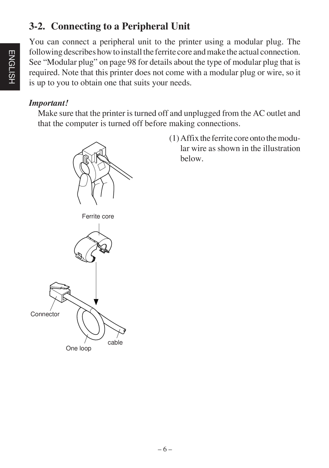 Star Micronics TSP2000 Series user manual Connecting to a Peripheral Unit 