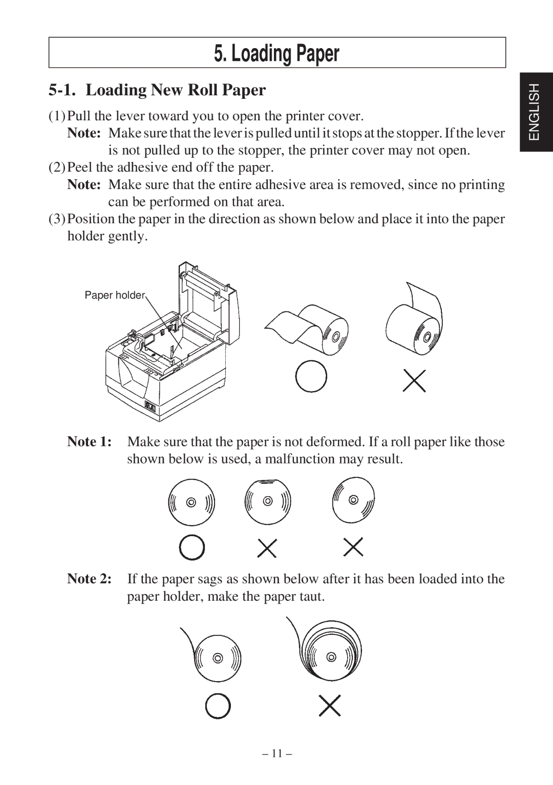 Star Micronics TSP2000 Series user manual Loading Paper, Loading New Roll Paper 