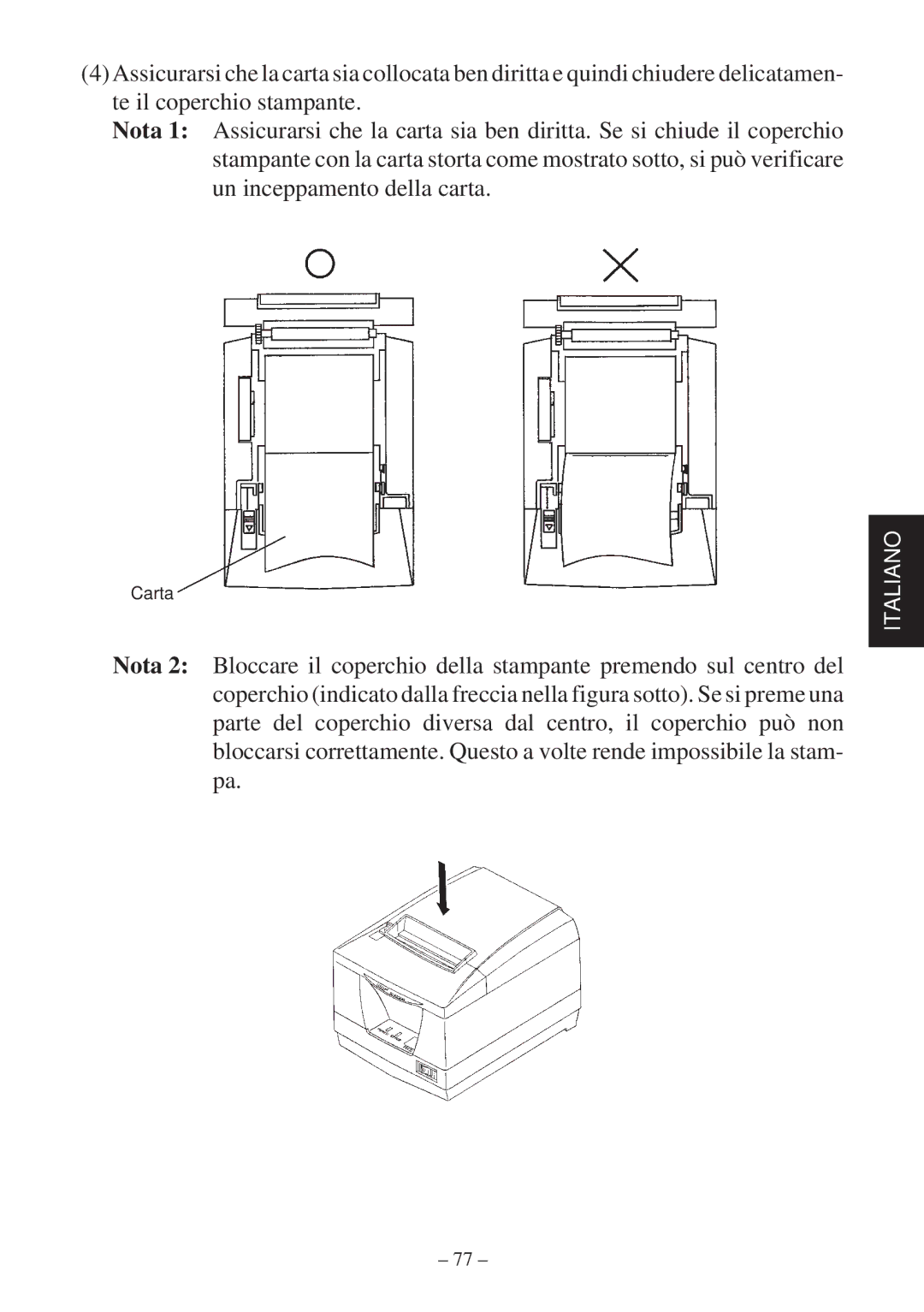 Star Micronics TSP2000 Series user manual Carta 