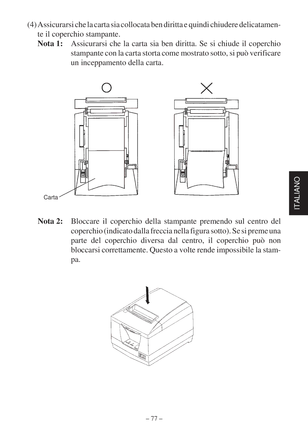 Star Micronics TSP2000 user manual Carta 