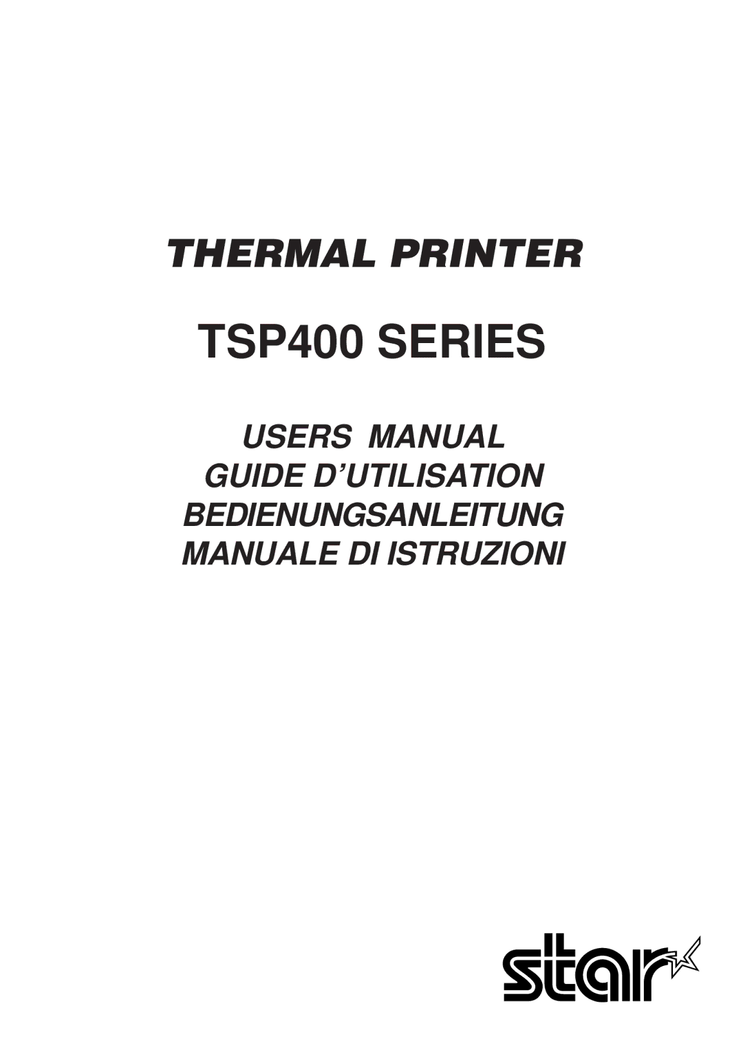 Star Micronics TSP400 Series user manual 