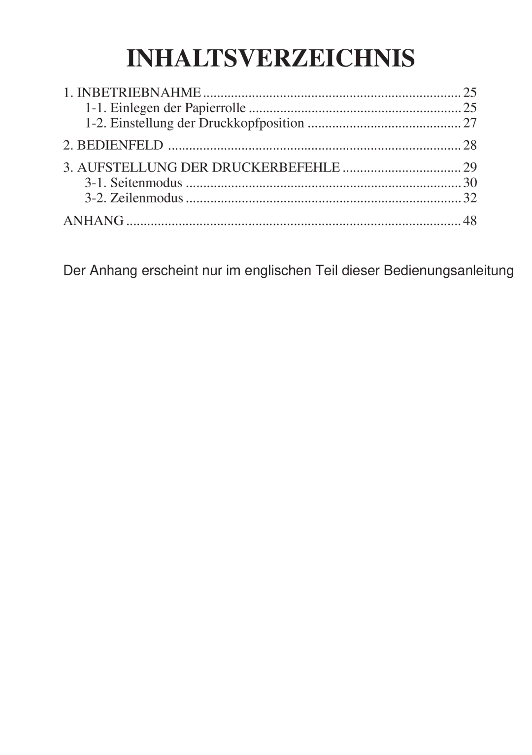 Star Micronics TSP400 Series user manual Inhaltsverzeichnis 