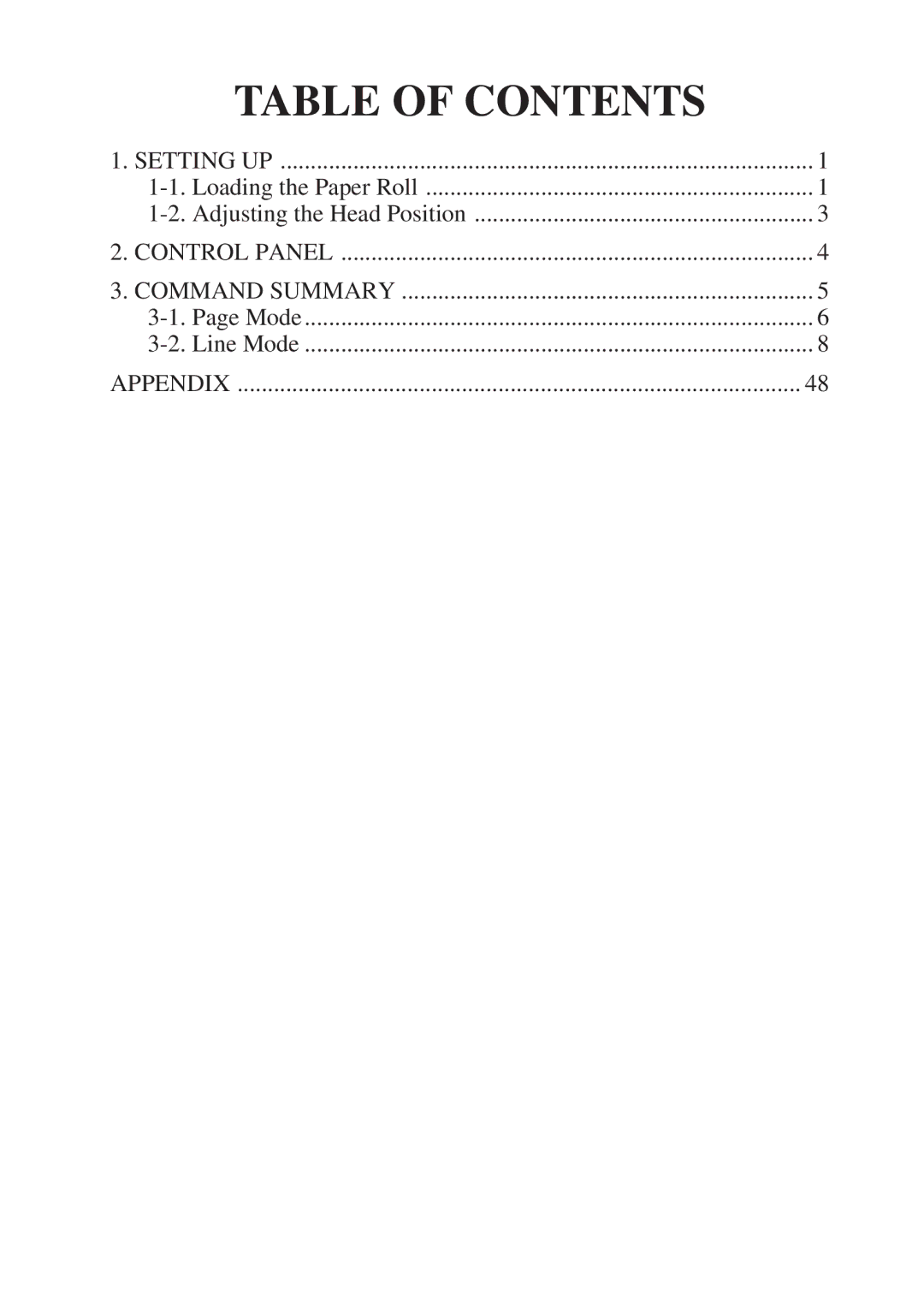 Star Micronics TSP400 Series user manual Table of Contents 