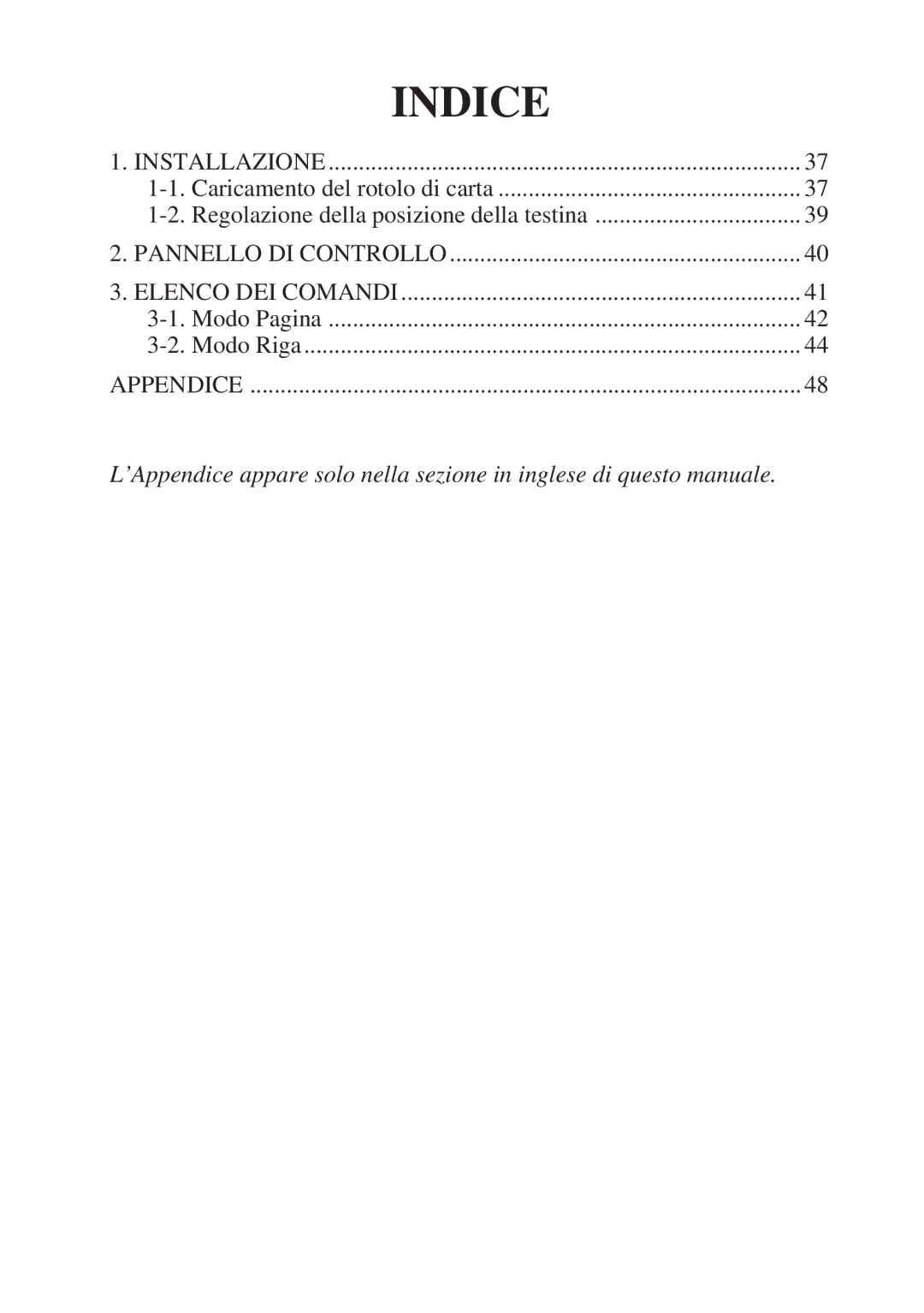 Star Micronics TSP400 Series user manual Indice 