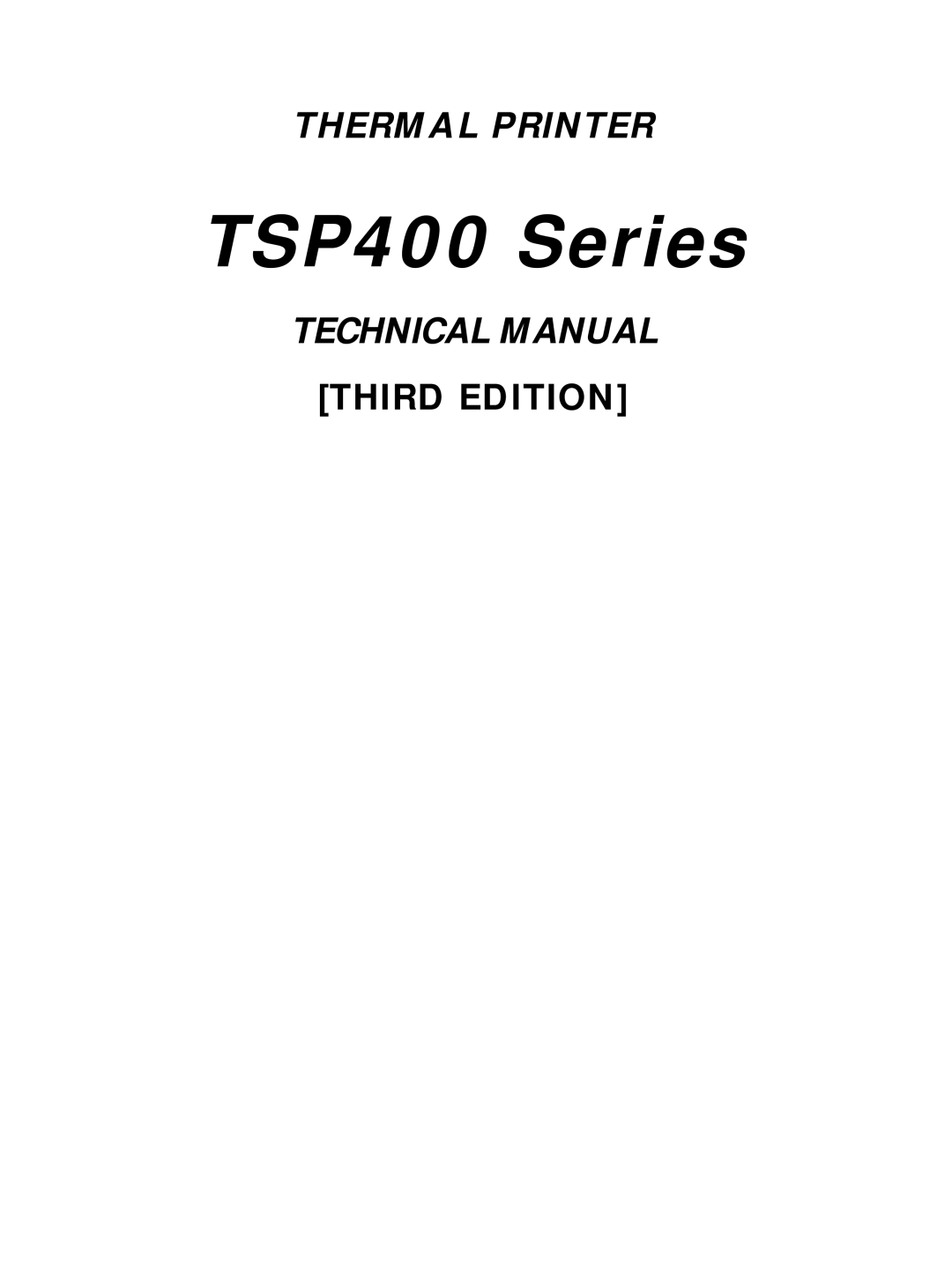 Star Micronics technical manual TSP400 Series 