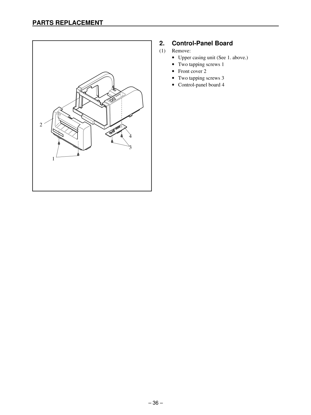 Star Micronics TSP400 technical manual Control-Panel Board 