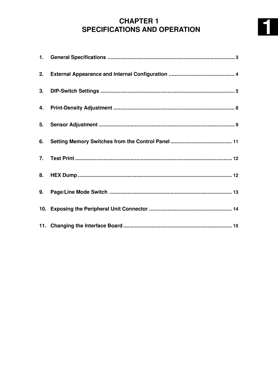 Star Micronics TSP400 technical manual Chapter Specifications and Operation 