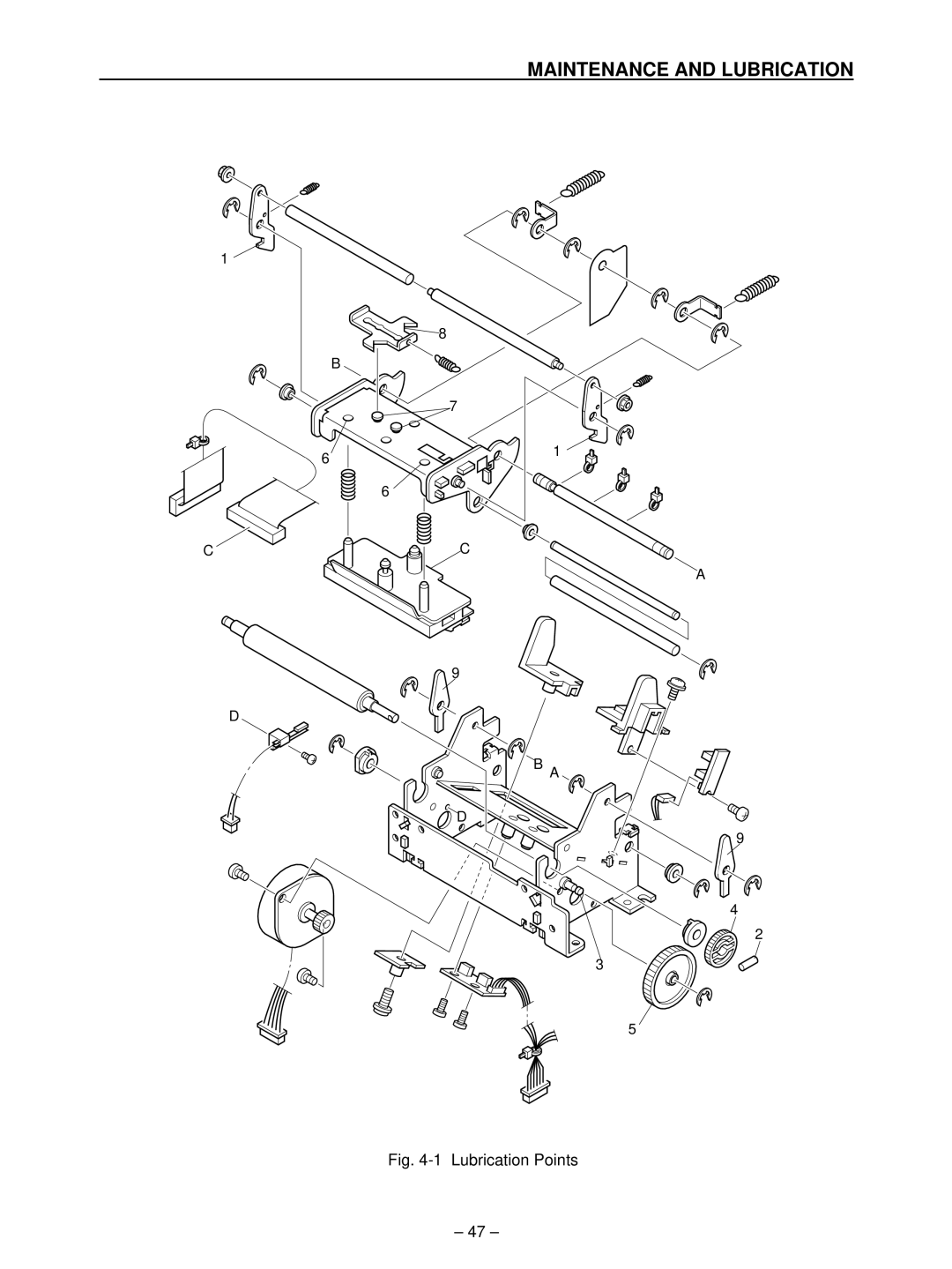 Star Micronics TSP400 technical manual Lubrication Points 