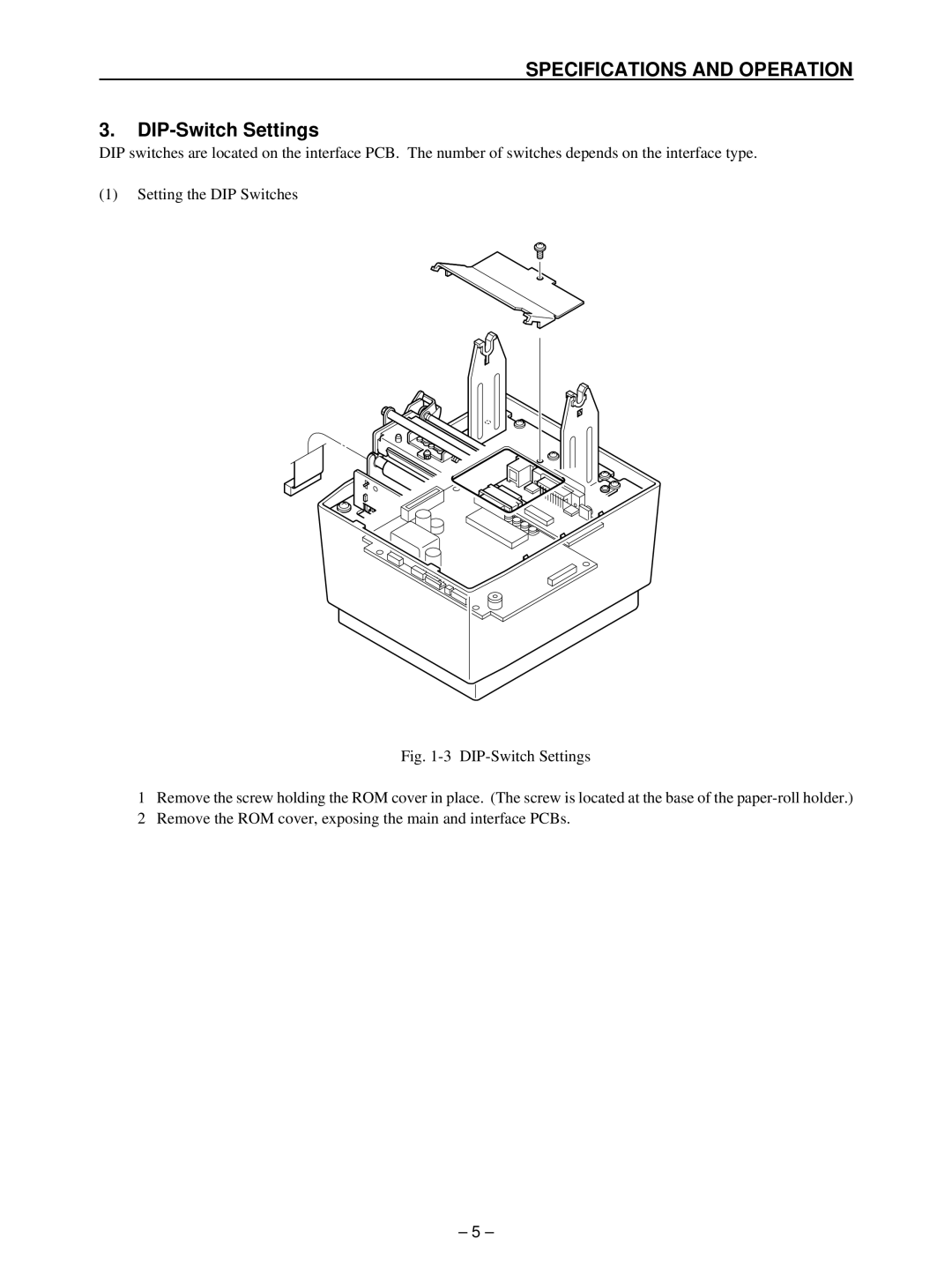 Star Micronics TSP400 technical manual DIP-Switch Settings 