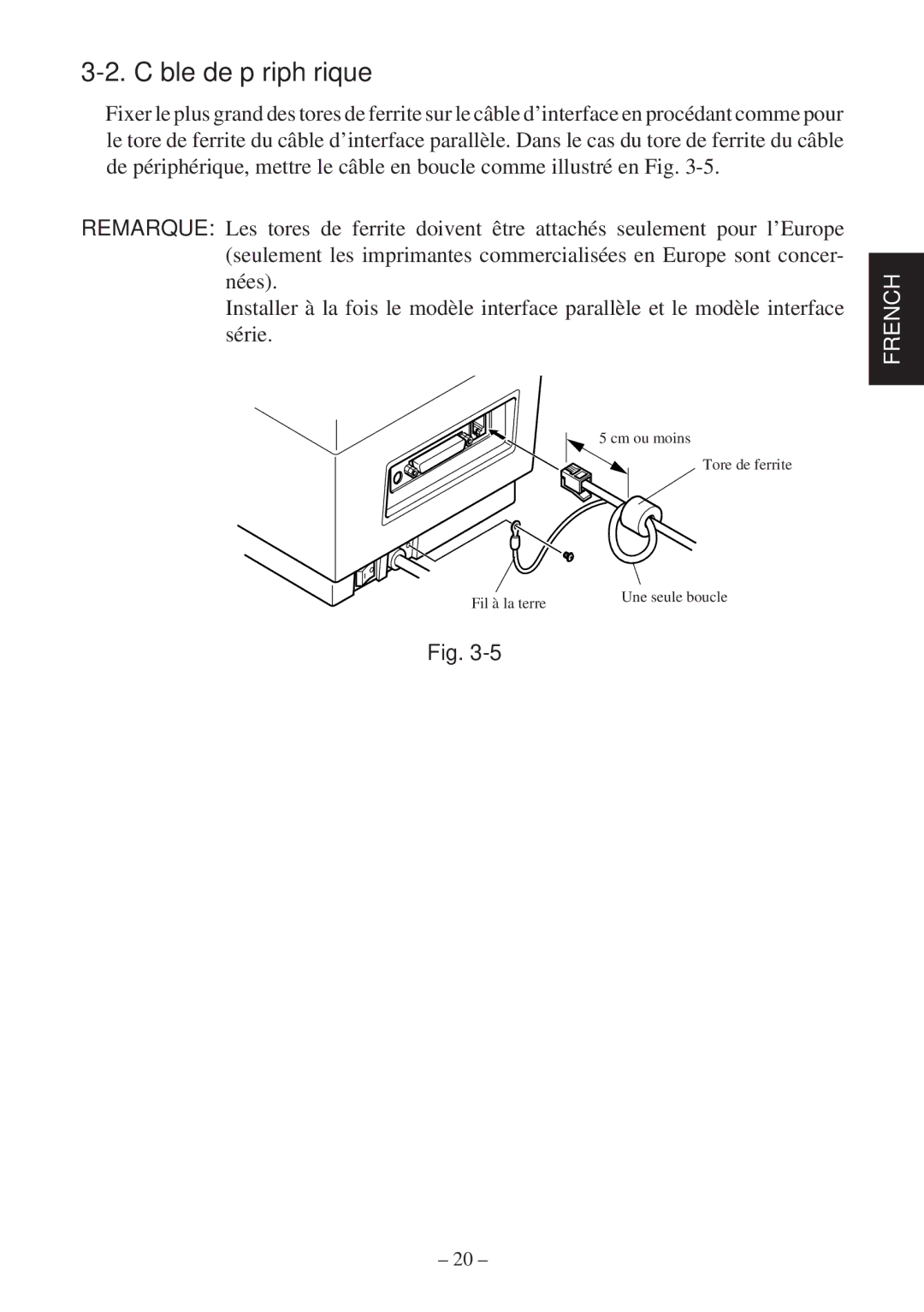 Star Micronics TSP400Z Series user manual Câble de périphérique 